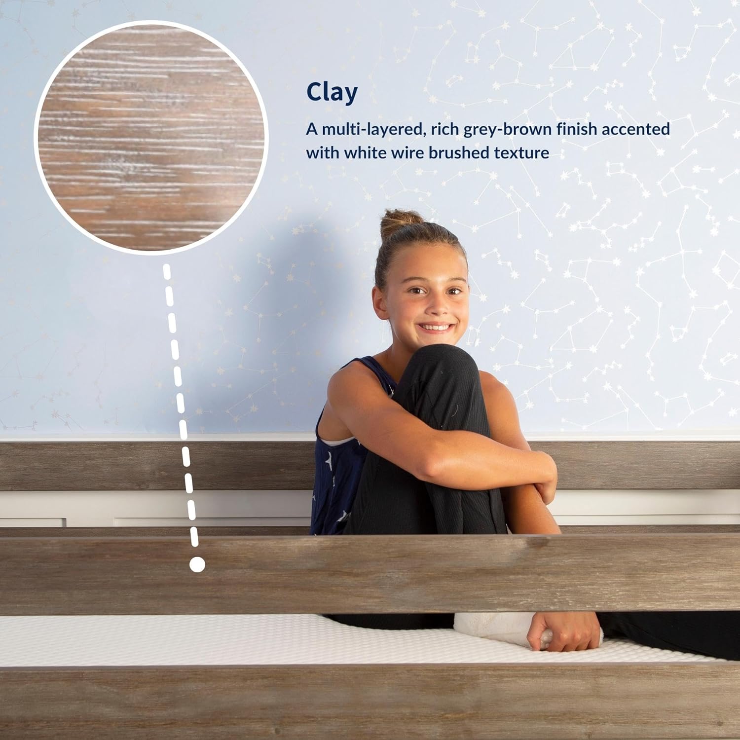 Ma Lil Lo Lof Bed Twi Be Fram Fo Kid Wit Pull-Ou Desk Clay