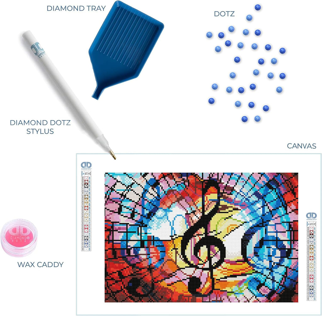 DIAMON DOT Tripl Trebl wit Fram Musi Diamon Paintin Kit fo Adult Diamon Ar Kit Relaxin Creativ Craf Ki wit Dot Gem 15.7inchx10.6inch