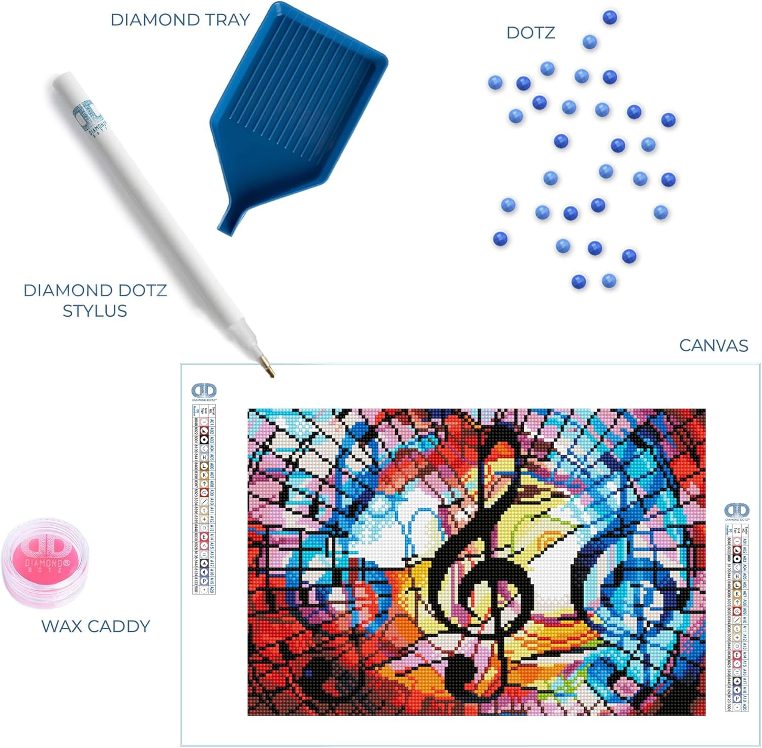 DIAMON DOT Tripl Trebl wit Fram Musi Diamon Paintin Kit fo Adult Diamon Ar Kit Relaxin Creativ Craf Ki wit Dot Gem 15.7inchx10.6inch