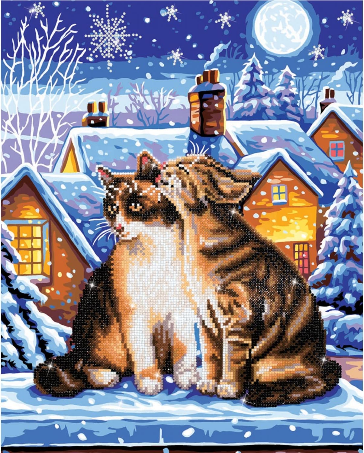 DIAMON DOT Star Whisker Cat Diamon Paintin Kit fo Adult Diamon Ar Kit Relaxin Creativ Craf Ki wit Dot Gem 16inchx20inch