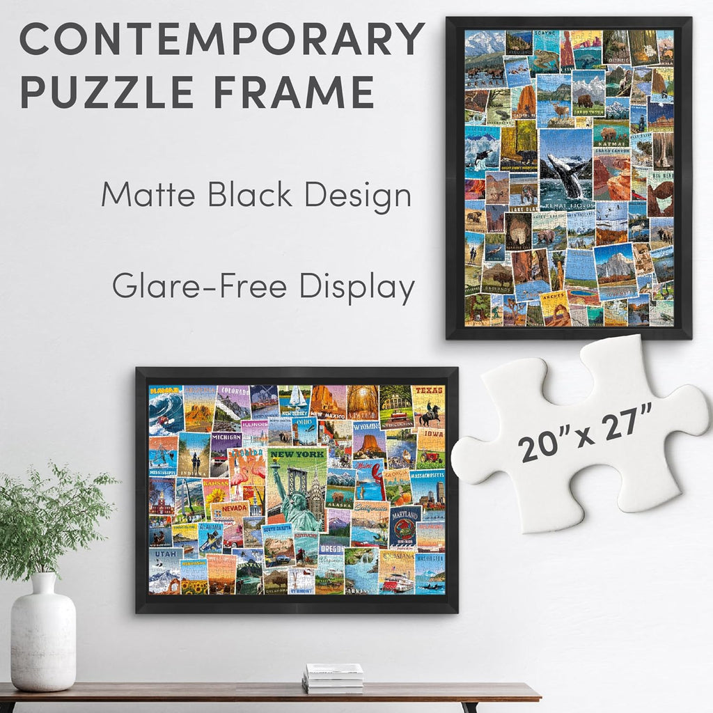 Funware 20x2 Puzzl Fram N Glas o Plasti Cove Eas Clic Assembly Lightweigh Glare-Fre Displa fo 100 Piec Puzzle Han Vertica o Horizontal Include Puzzl Glu Sheets!