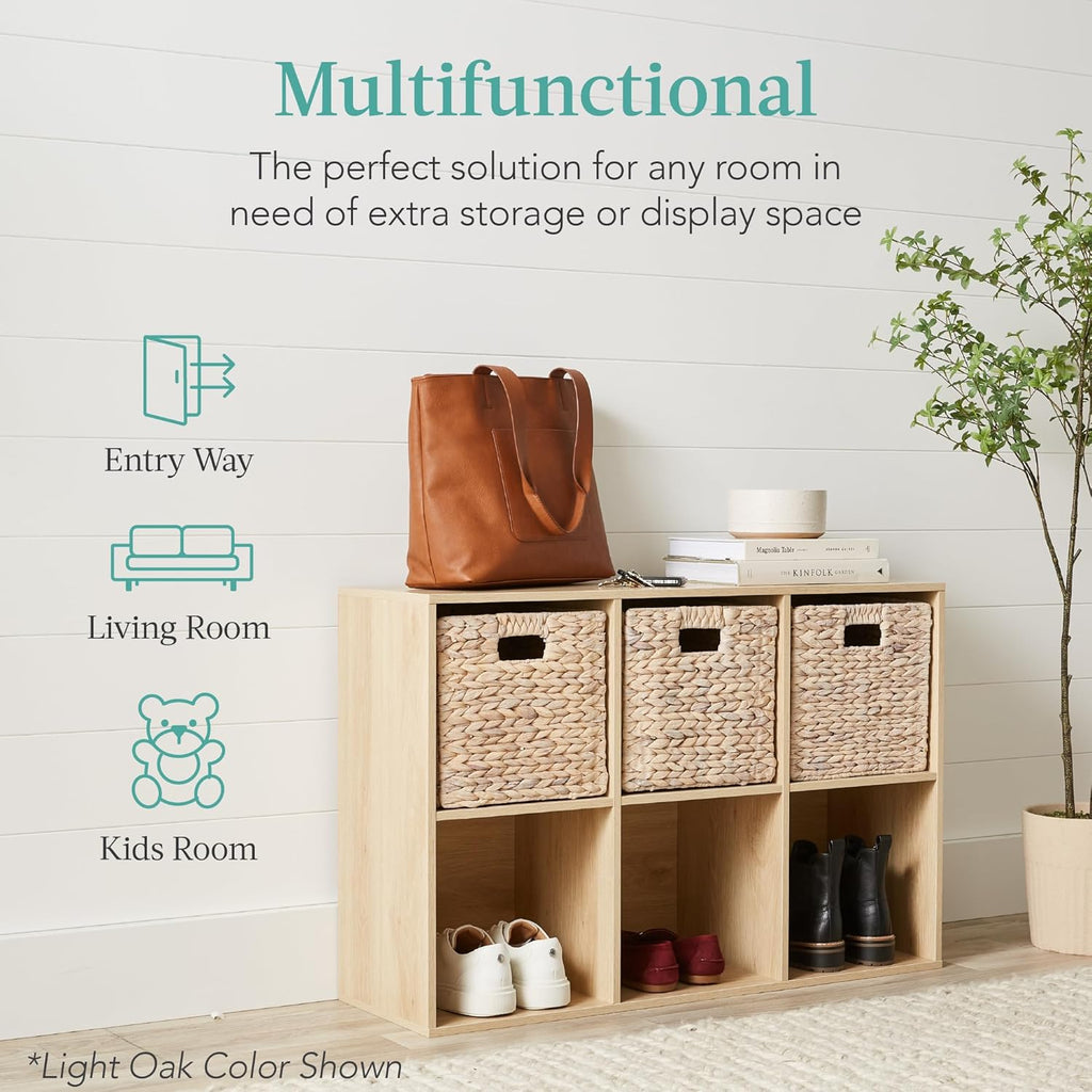 Best Choice Products 6-Cube Storage Organizer, 11in Shelf Opening, Bookcase, Display Shelf, Customizable w/ 3 Removable Back Panels ¨C White