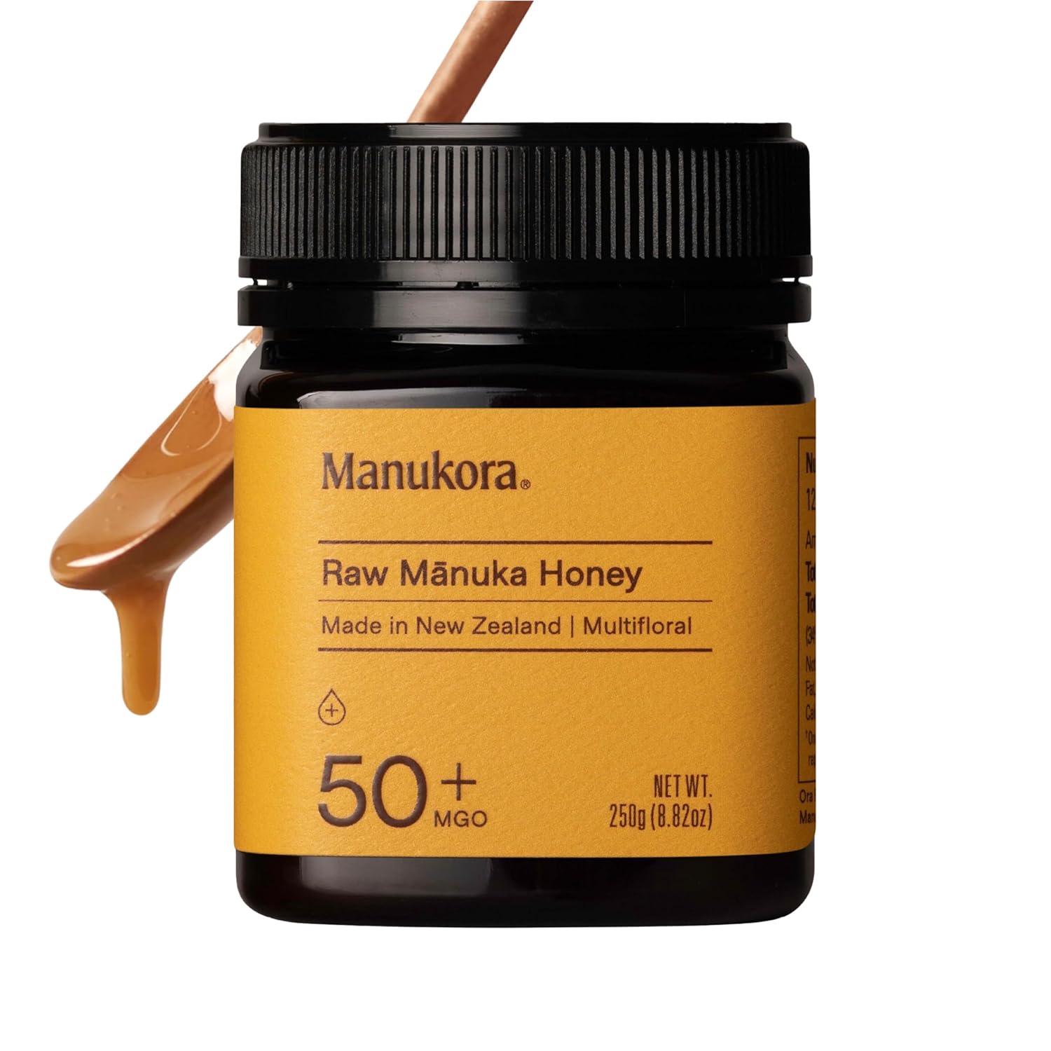 Manukor Ra Manuk Hone MG 50+ Ne Zealan Honey Non-GMO 3rd-Part Tested Glyphosat Residu Fre Certified 2000 Natura Compounds Traceabl fro Hive-to-Hand Dail Wellnes Suppor 250g