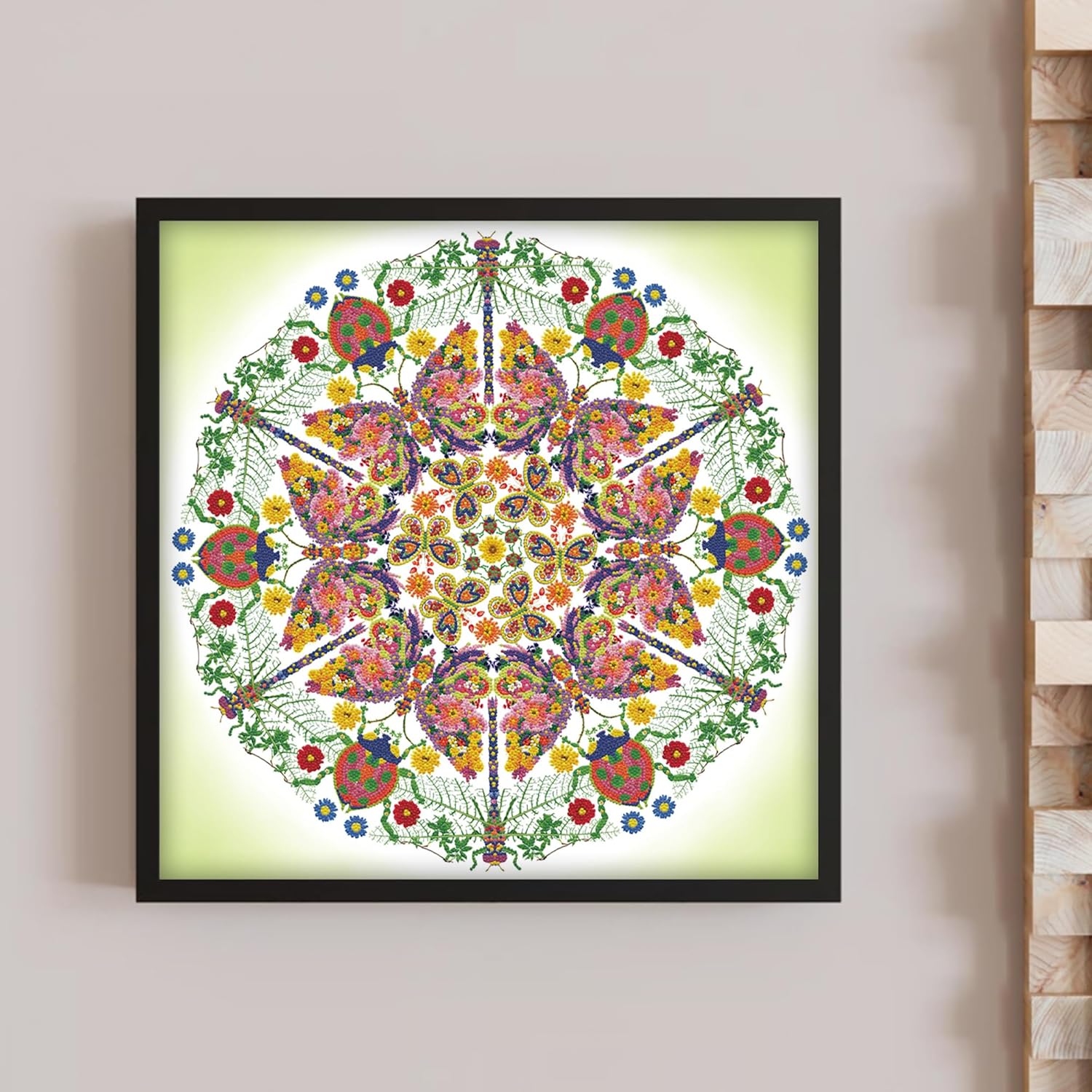 DIAMON DOT Kaleidoscop Garde Flora Diamon Paintin Kit fo Adult Diamon Ar Kit Relaxin Creativ Craf Ki wit Dot Gem 24.4inchx24.4inch
