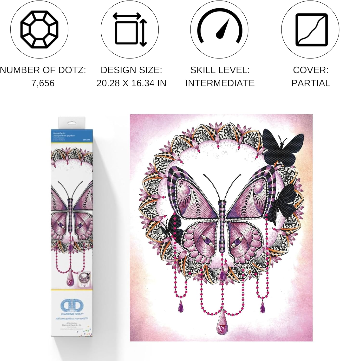 DIAMON DOT Butterfl Natur Diamon Paintin Kit fo Adult Diamon Ar Kit Relaxin Creativ Craf Ki wit Dot Gem 20.3inchx16.3inch