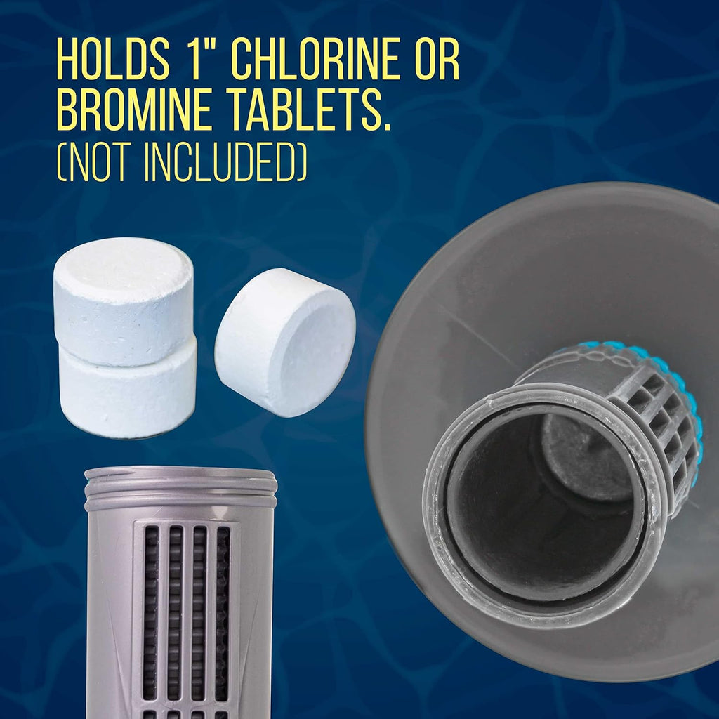 U.S. Pool Supply Floating Spa, Hot Tub Small Pool Chlorine and Bromine Chemical Dispenser - Holds 1inch Tablets, 13 Flow Level Control Setting