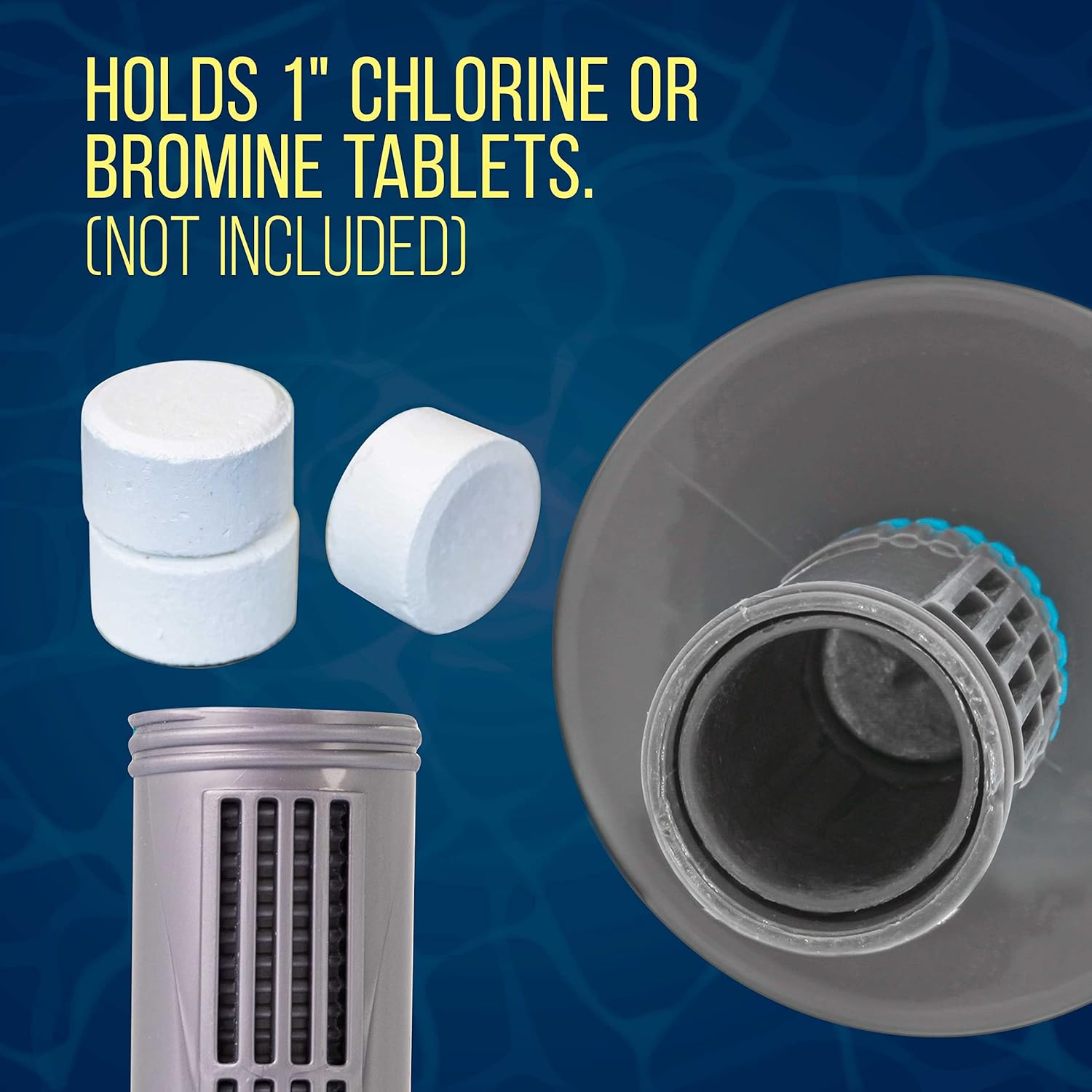 U.S. Pool Supply Floating Spa, Hot Tub Small Pool Chlorine and Bromine Chemical Dispenser - Holds 1inch Tablets, 13 Flow Level Control Setting