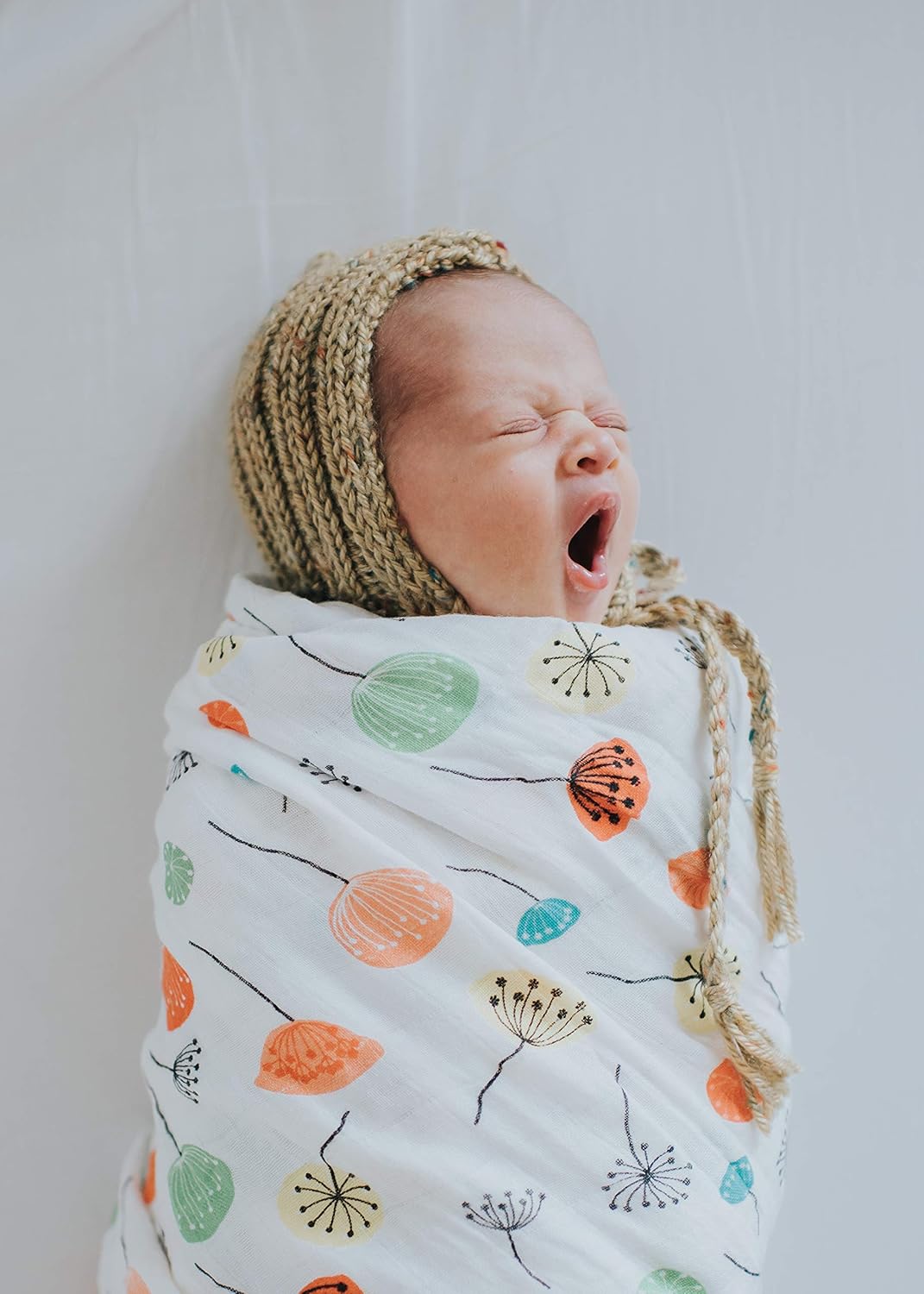 Margau Ma Organi Musli Swaddl Blanket Pac 100 Organic Larg 47x4 Inches Breathabl Bab Blankets Pin Dandelio an Gree Meadow