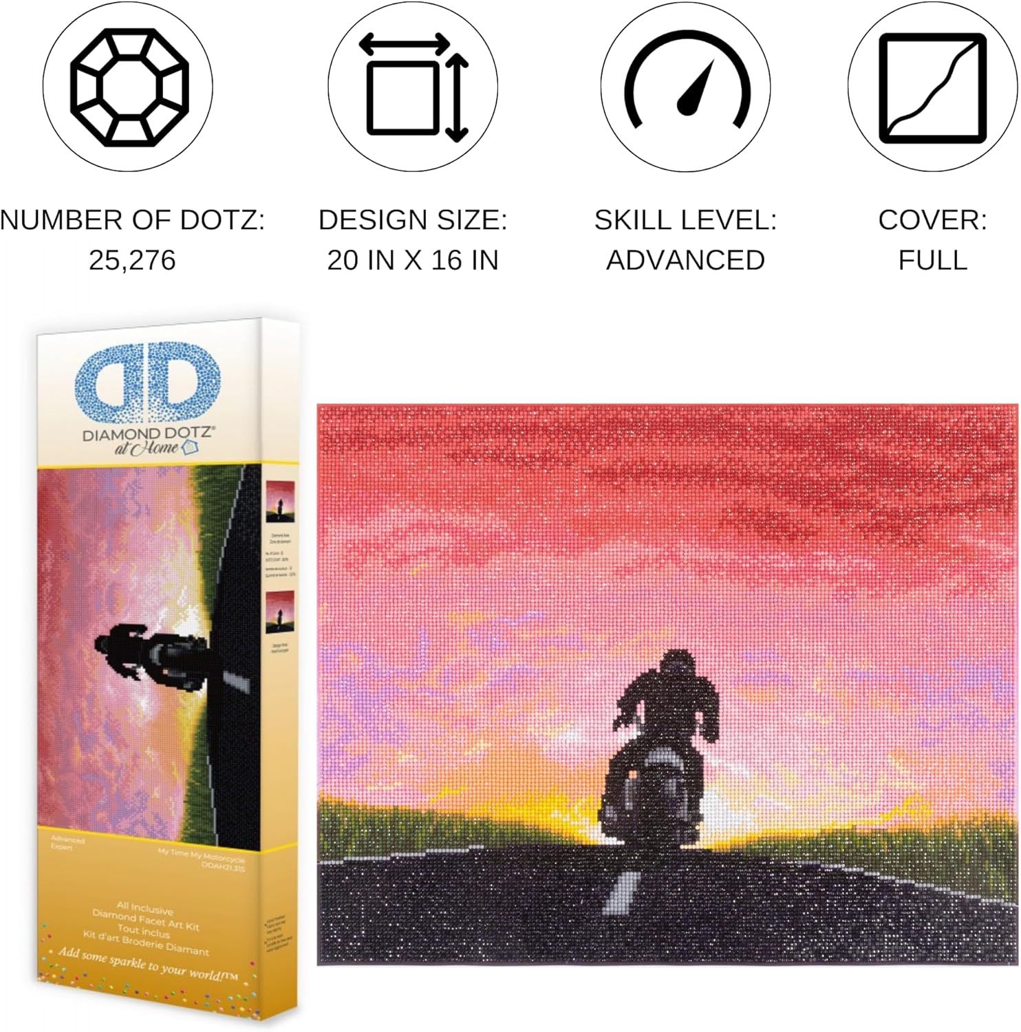 DIAMON DOT a Hom M Tim M Motorcycle Ful Drill Roun Dotz Diamon Paintin Kits Diamon Ar Kit fo Adults Motorcycl Diamon Art Diamon Art 20inchx16inch