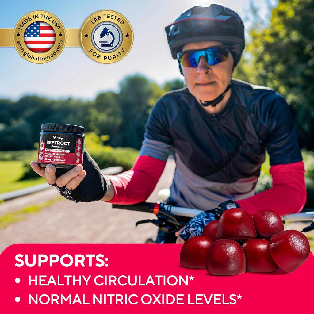 Beet Root Gummies ¨C Beet Gummies ¨C Red Beets Supplements with Beetroot, Grape Seed, Coq10, Vitamin C & B12 ¨C 60 Beet Chews