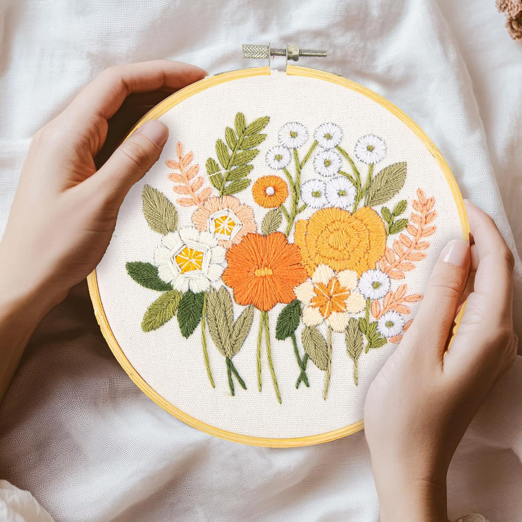 DIAMON DOT Kit Embroider Countr Garden Stunnin Embroider Ki Perfec fo Beginner an Adults Easy-to-Follo Instructions Vibran Threads an Timeles Beauty