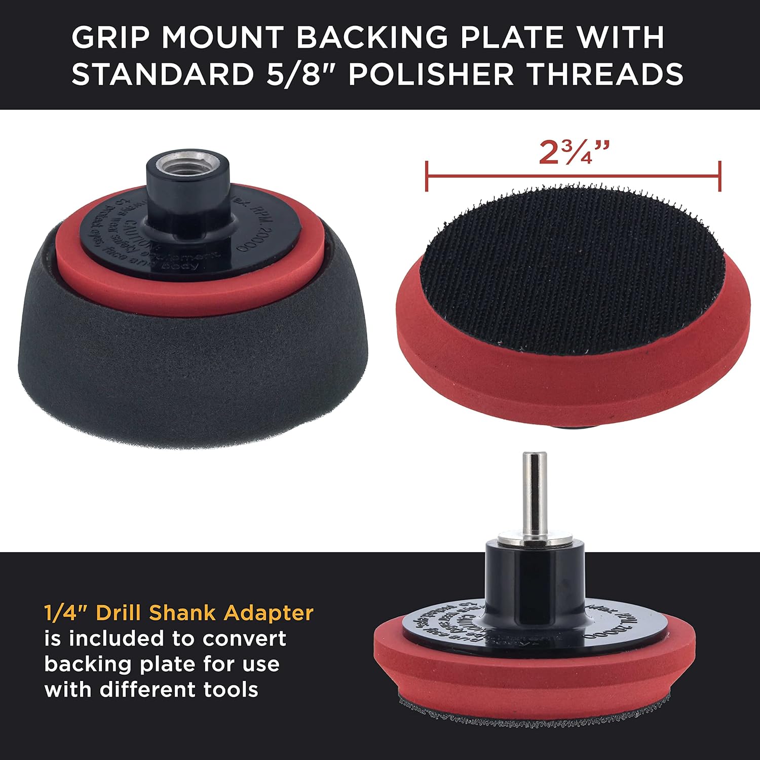 TC Globa Bran 3inc Min Buffin an Polishin Pa Ki wit Pads Backin Plate an 1/4inc Dril Adapter