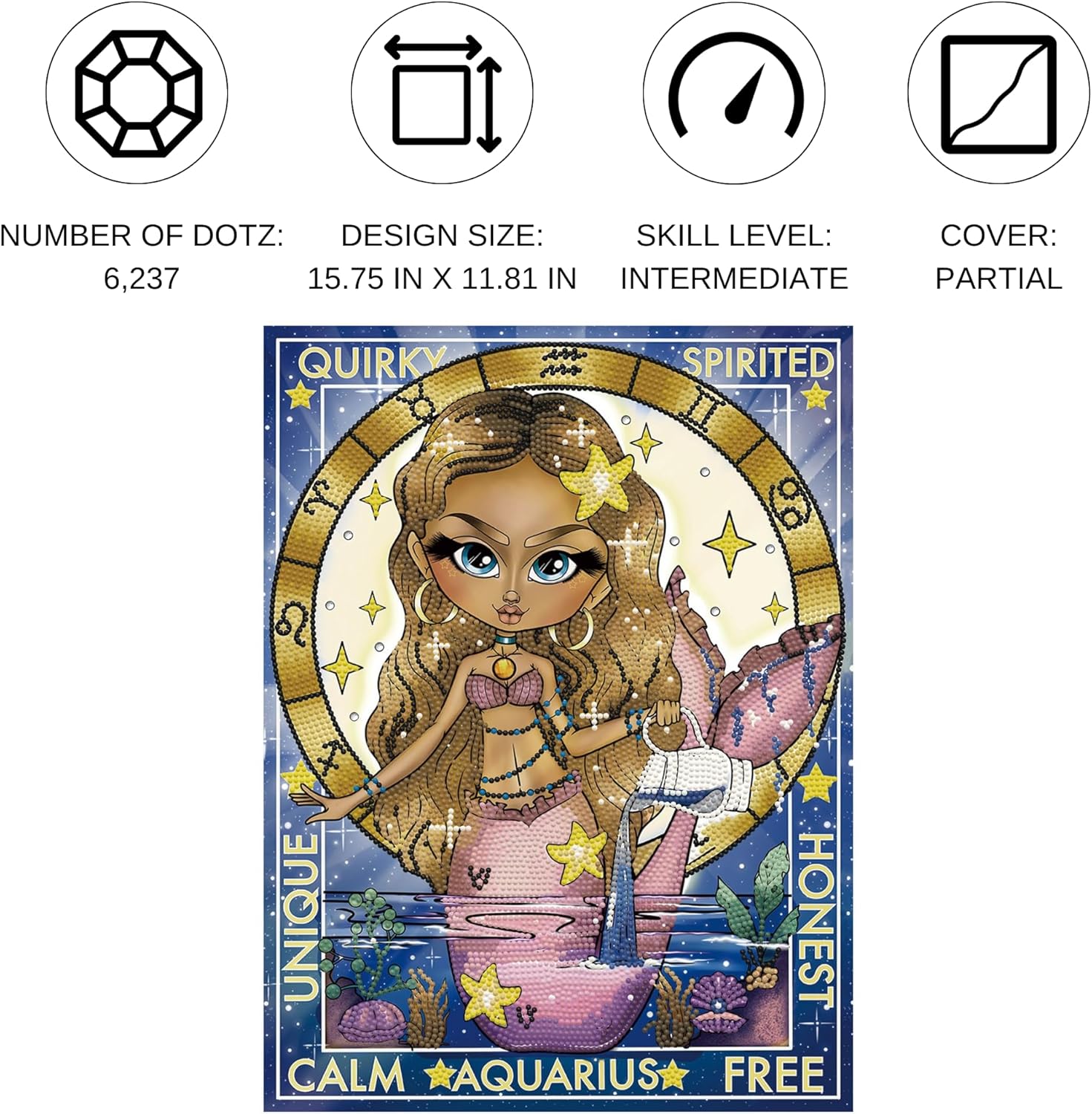 DIAMON DOT Aquariu Diamon Paintin Kit fo Adult Diamon Ar Kit Relaxin Creativ Craf Ki wit Dot Gem 15.8x11.8