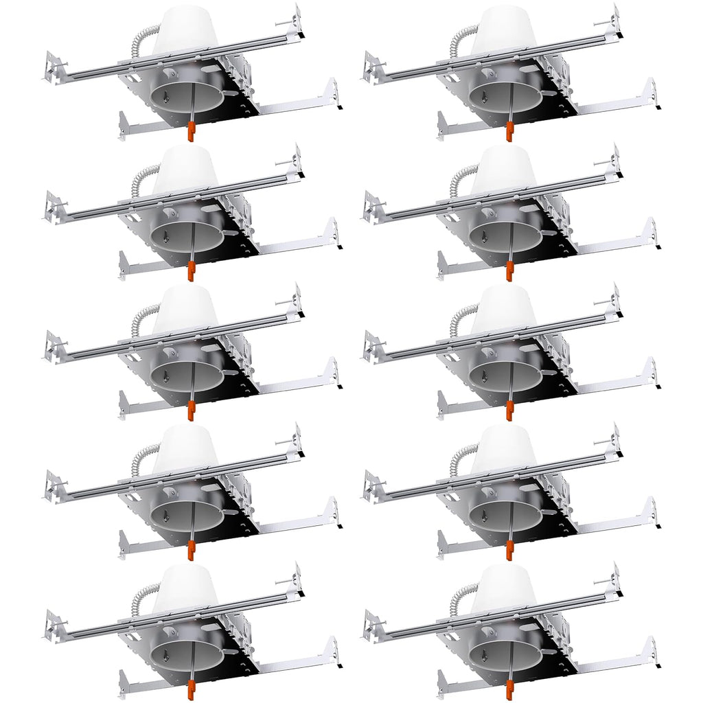 Sunco 10 Pack 4 Inch Can Lights Housing New Construction, Recessed Can Housing for Ceiling, Hard Wired, TP24 Connector, 120-277V, Air Tight Steel, IC Rated, Easy Install UL.