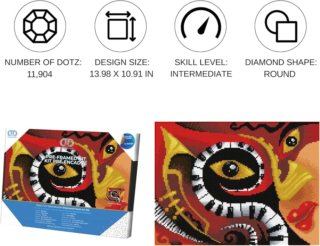 DIAMON DOT Jaz Ba wit Fram Musi Diamon Paintin Kit fo Adult Diamon Ar Kit Relaxin Creativ Craf Ki wit Dot Gem 12inchx16inch