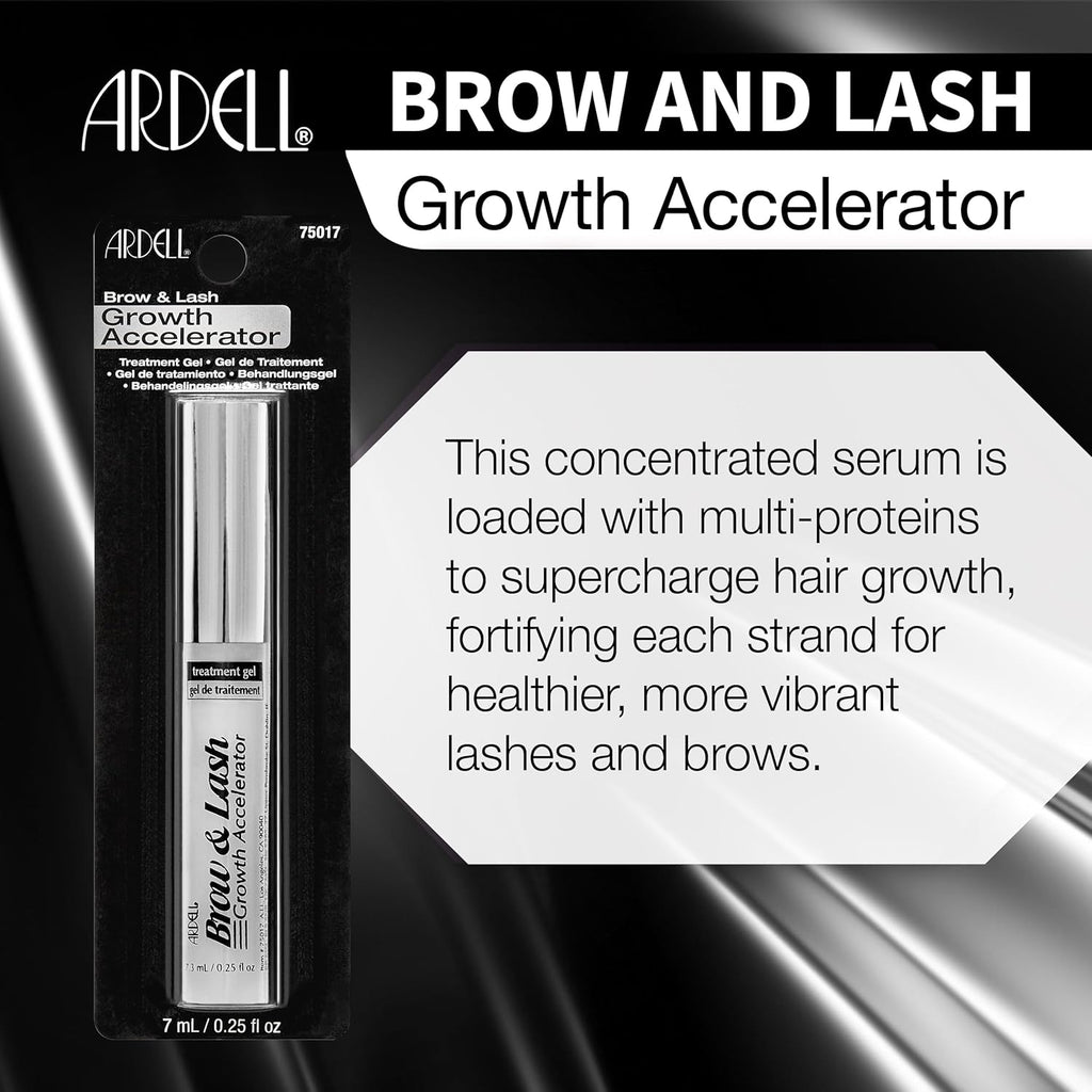 Ardell Brow Lash Growth Serum Accelerator, Eyebrow Conditioner, Strengthening and Nourishing Eyelash Serum for Fuller, Thicker Brows and Lashes, 0.25 fl oz