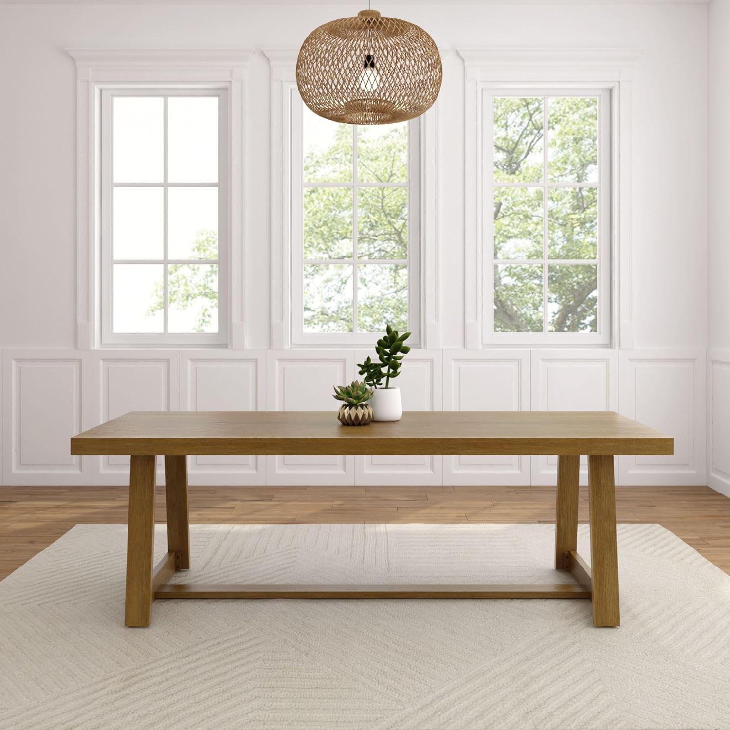 Plank+Bea Classi Rectangula Dinin Roo Tabl (94i 2380mm) Peca Wirebrush