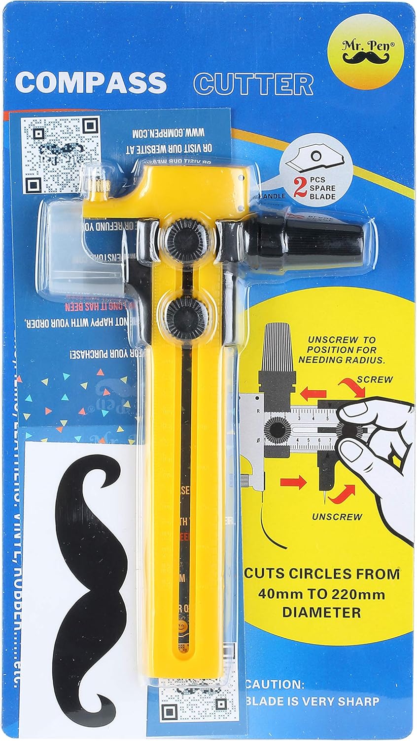 Compas Circl Cutter 6.25In fo Pape Craft an Fabric Circula Compas Tool