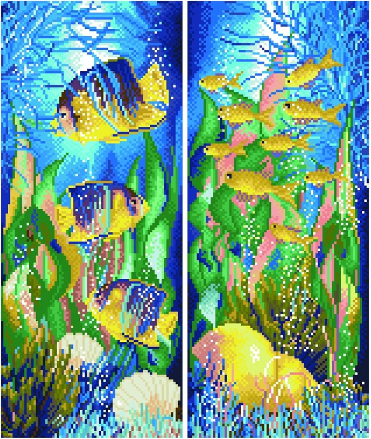 Diamon Dot Underwate Scen Fis Diamon Paintin Kit fo Adult Diamon Ar Kit Relaxin Creativ Craf Ki wit Dot Gem 20.5inchx20.1inch