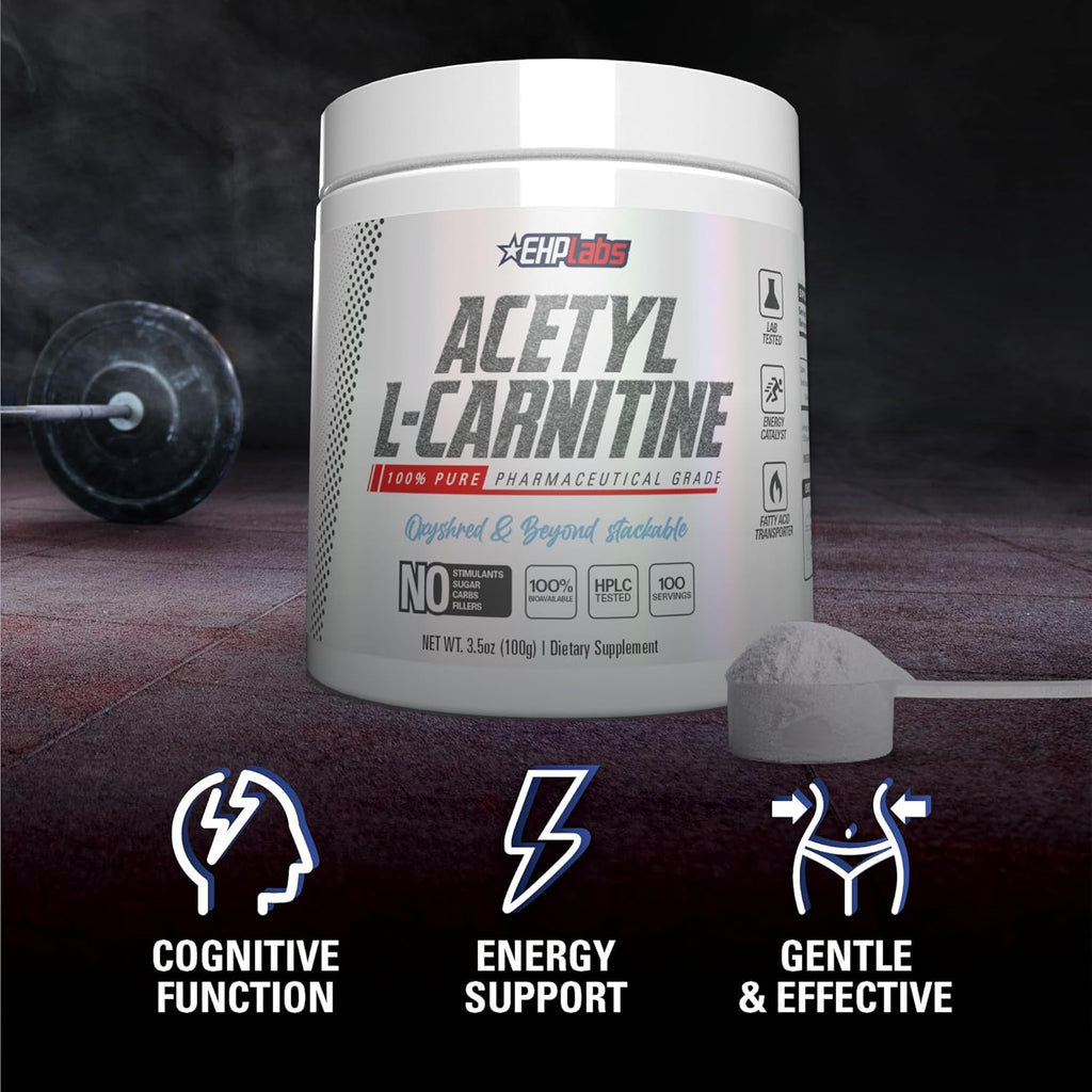 EH Lab Acety Carnitin Powde Support Natura Energ Production Assist i Health Brai Function Support Hear Health Vegan Glute Free No GM 10 Servings