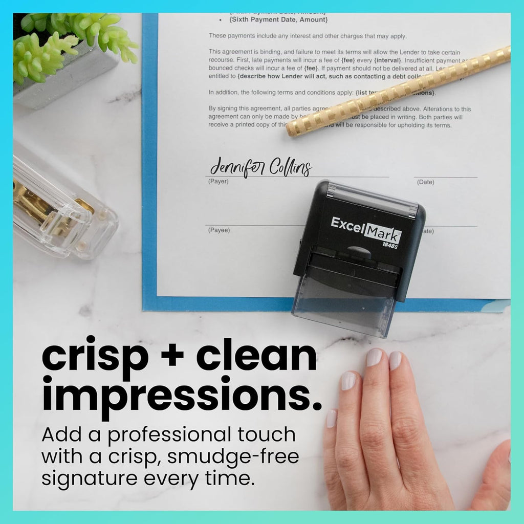 ExcelMark Custom Signature Stamp - Self Inking - Medium