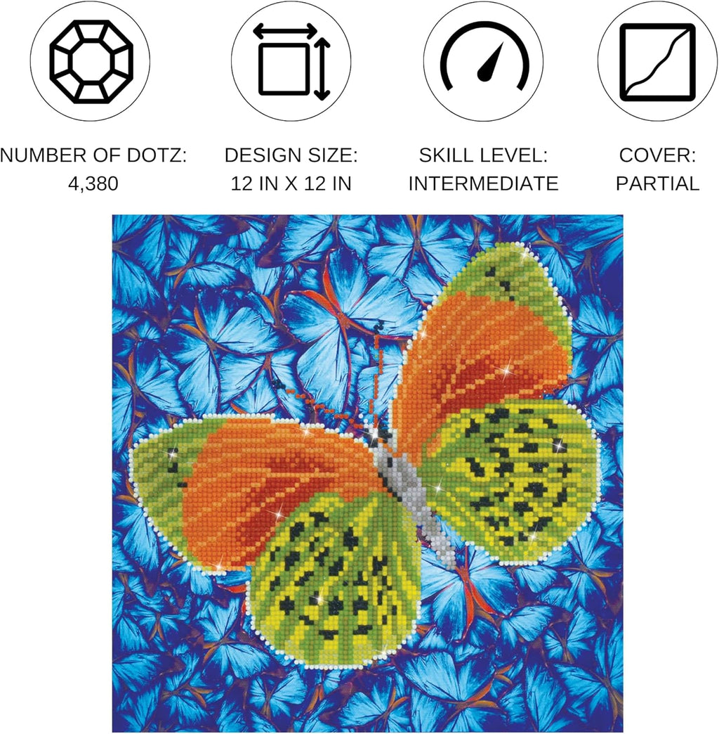 DIAMON DOT Flutterb Eart Diamon Paintin Kit fo Adult Diamon Ar Kit Relaxin Creativ Craf Ki wit Dot Gem 12x12