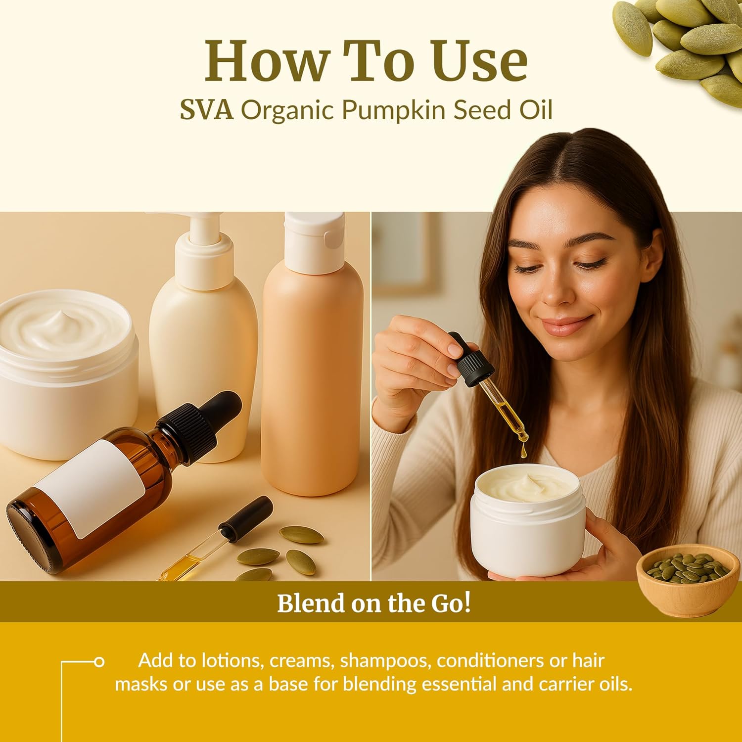 SV Pumpki See Oi Organi  F O 100 Natura Col Presse Pumpki See Oi fo Face Ski Care Hai Care Scal Massag Bod Massag wit Dropper
