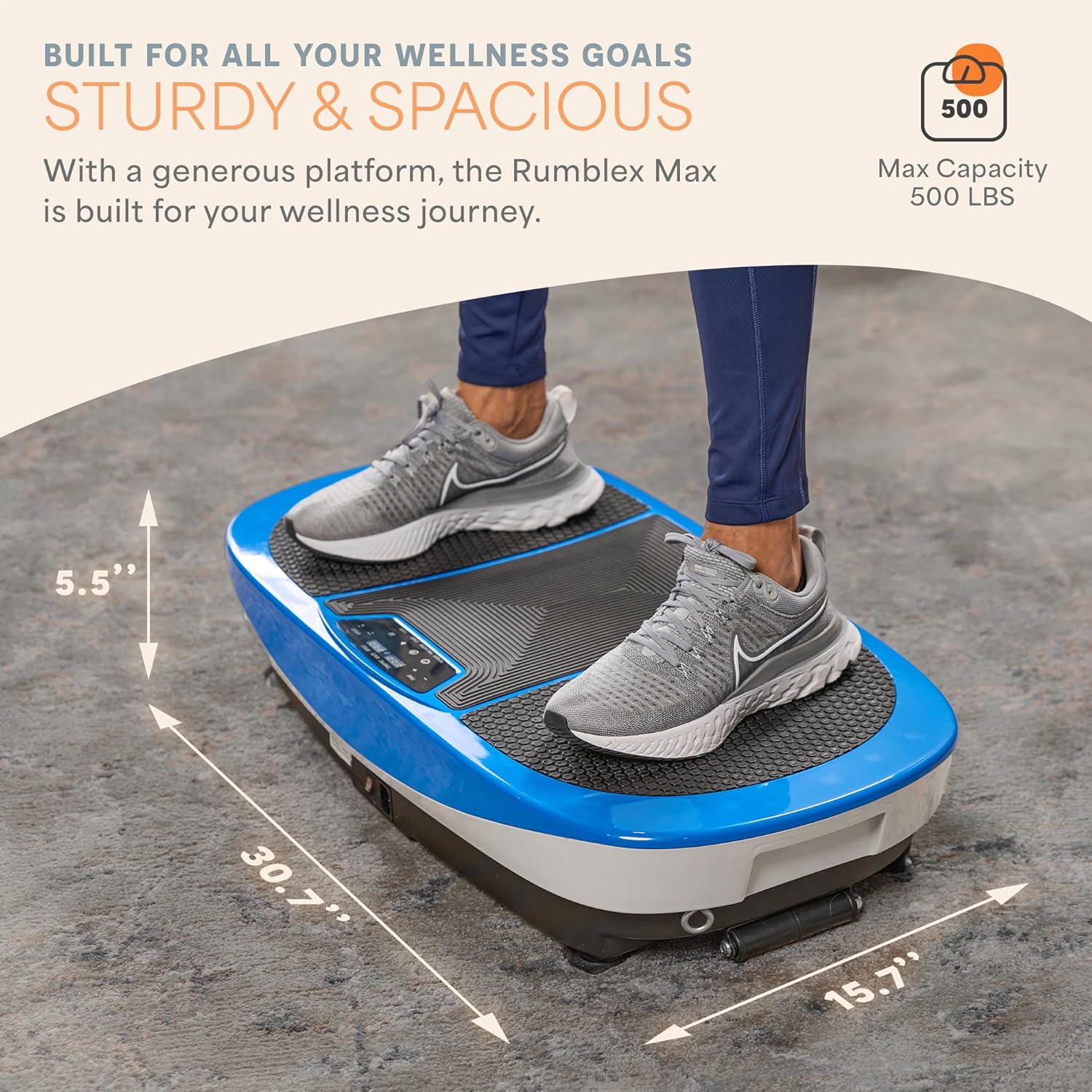 Lifepro Rumblex Max 4D Black Vibration Plate Exercise Machine with Loop Resistance Bands for Home Fitness Shaping Training Recovery Tone & Strength