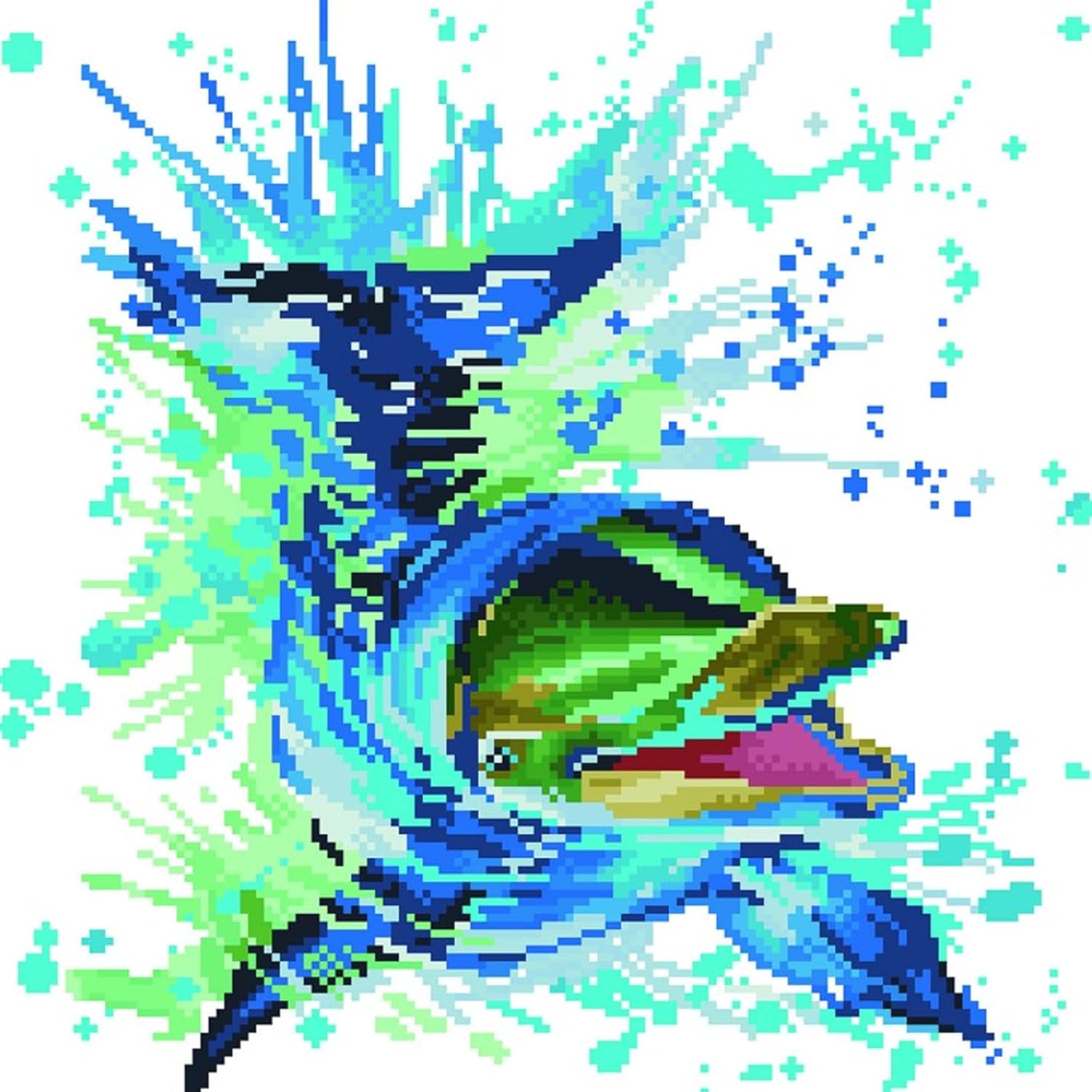 DIAMON DOT Flippe Dolphi Diamon Paintin Kit fo Adult Diamon Ar Kit Relaxin Creativ Craf Ki wit Dot Gem 15.7inc x15.7