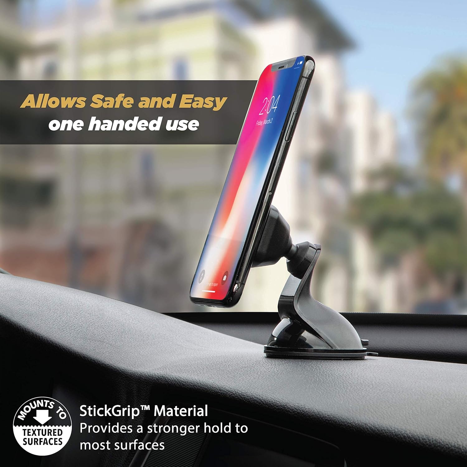 MMWSM-2PKXCES0 MagicMount Select Magnetic Car Phone Holder Mount for iPhone and Android - 2 Pack - Secure Magnetic Cell Phone Mount for Car Window or Dash - Universal 360¡ã Adjustable Head