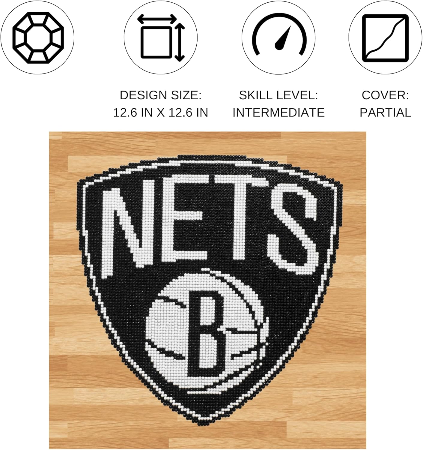 DIAMON DOT NB Brookly Net Basketbal Diamon Paintin Kit fo Adult Diamon Ar Kit Relaxin Creativ Craf Ki wit Dot Gem 12.6inchx12.6inch