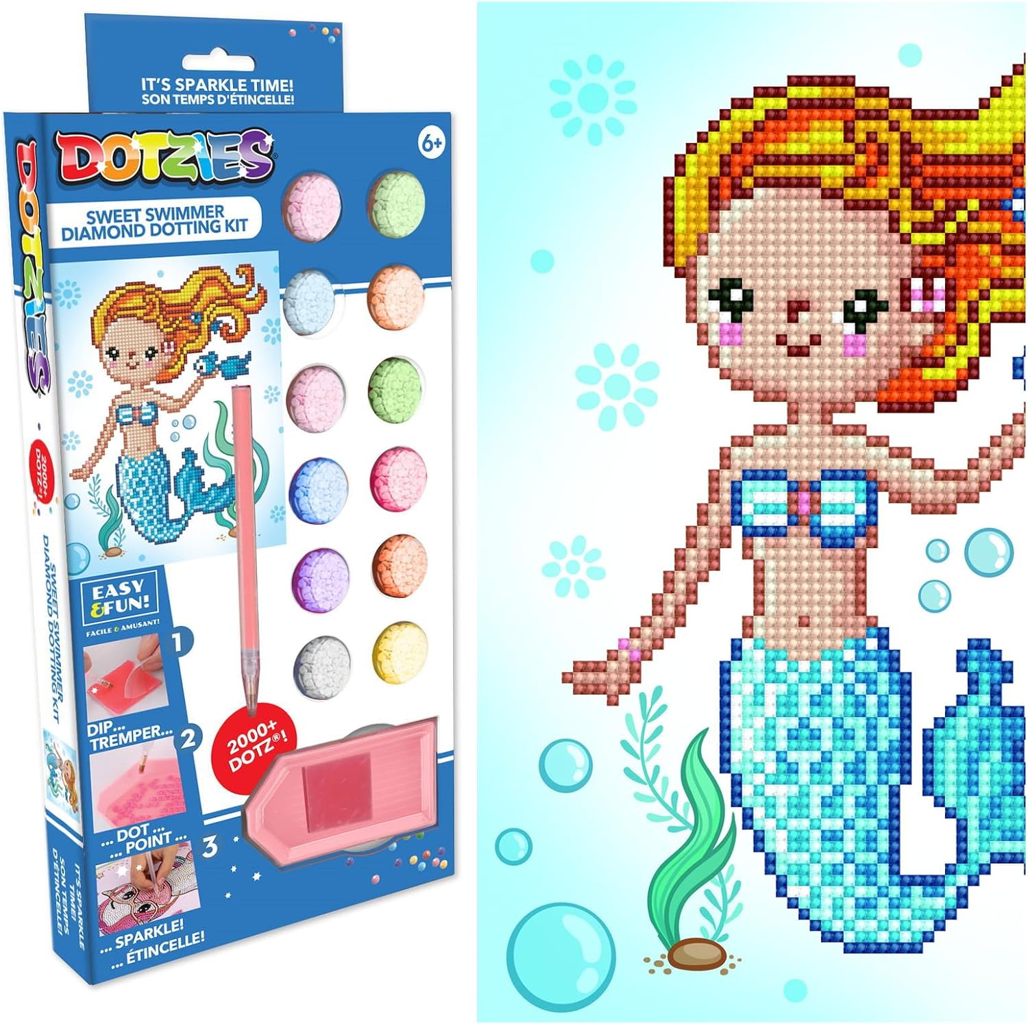 DIAMON DOT Swee Swimme Diamon Paintin Kit fo Adult Diamon Ar Kit Relaxin Creativ Craf Ki wit Dot Gem 9.8x9.1