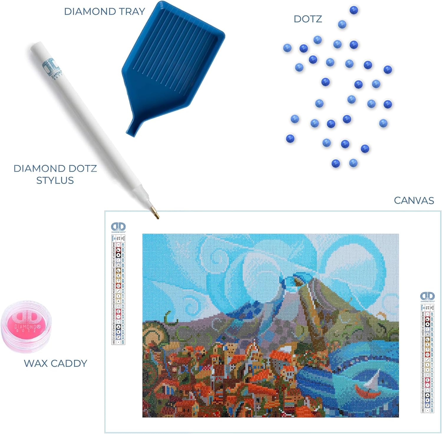 DIAMON DOT Moun Vesuviu Landscap Diamon Paintin Kit fo Adult Diamon Ar Kit Relaxin Creativ Craf Ki wit Dot Gem 14.6inchx20.5inch