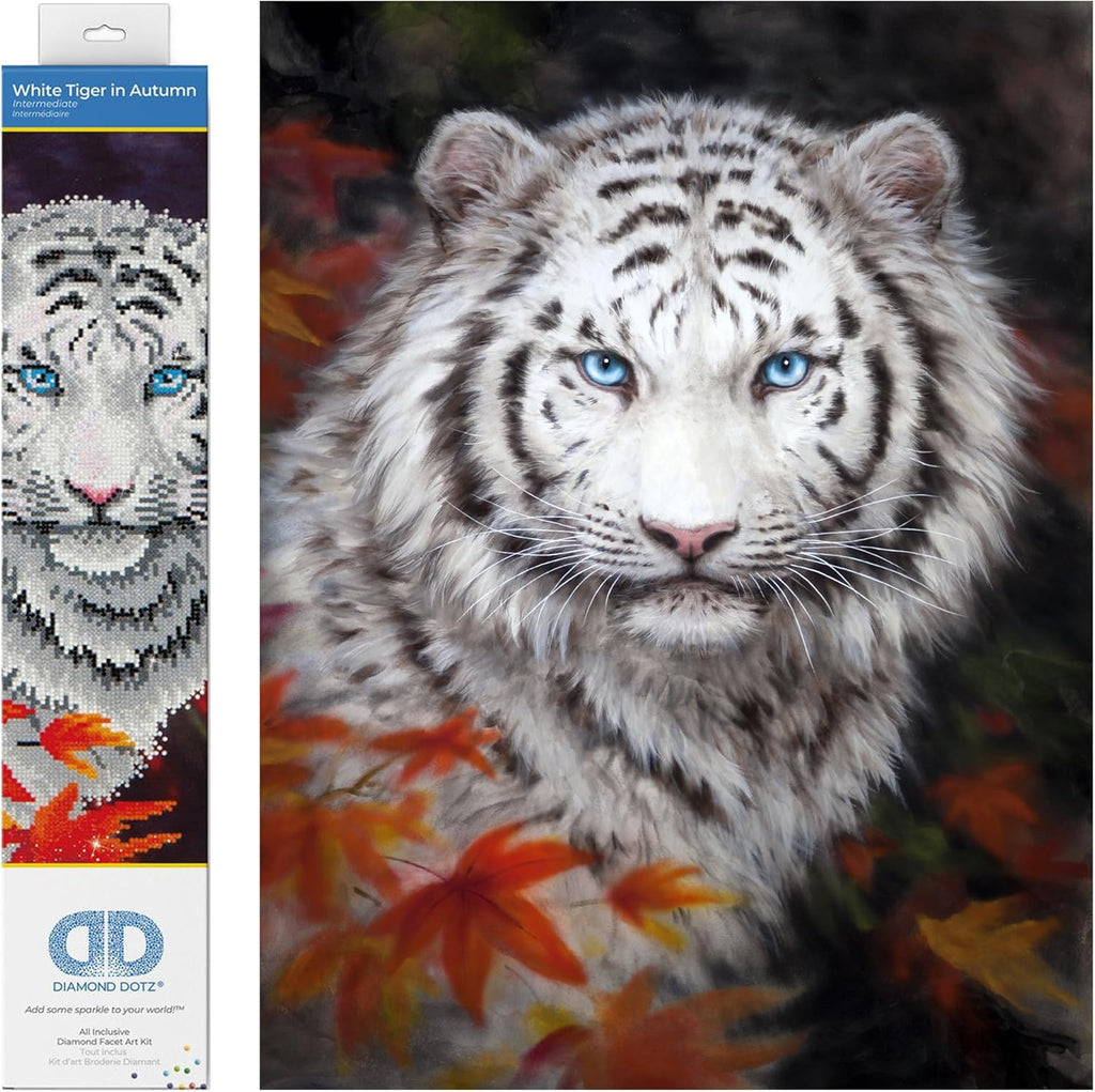 DIAMON DOT Whit Tige i Autum Anima Diamon Paintin Kit fo Adult Diamon Ar Kit Relaxin Creativ Craf Ki wit Dot Gem 18inchx14inch