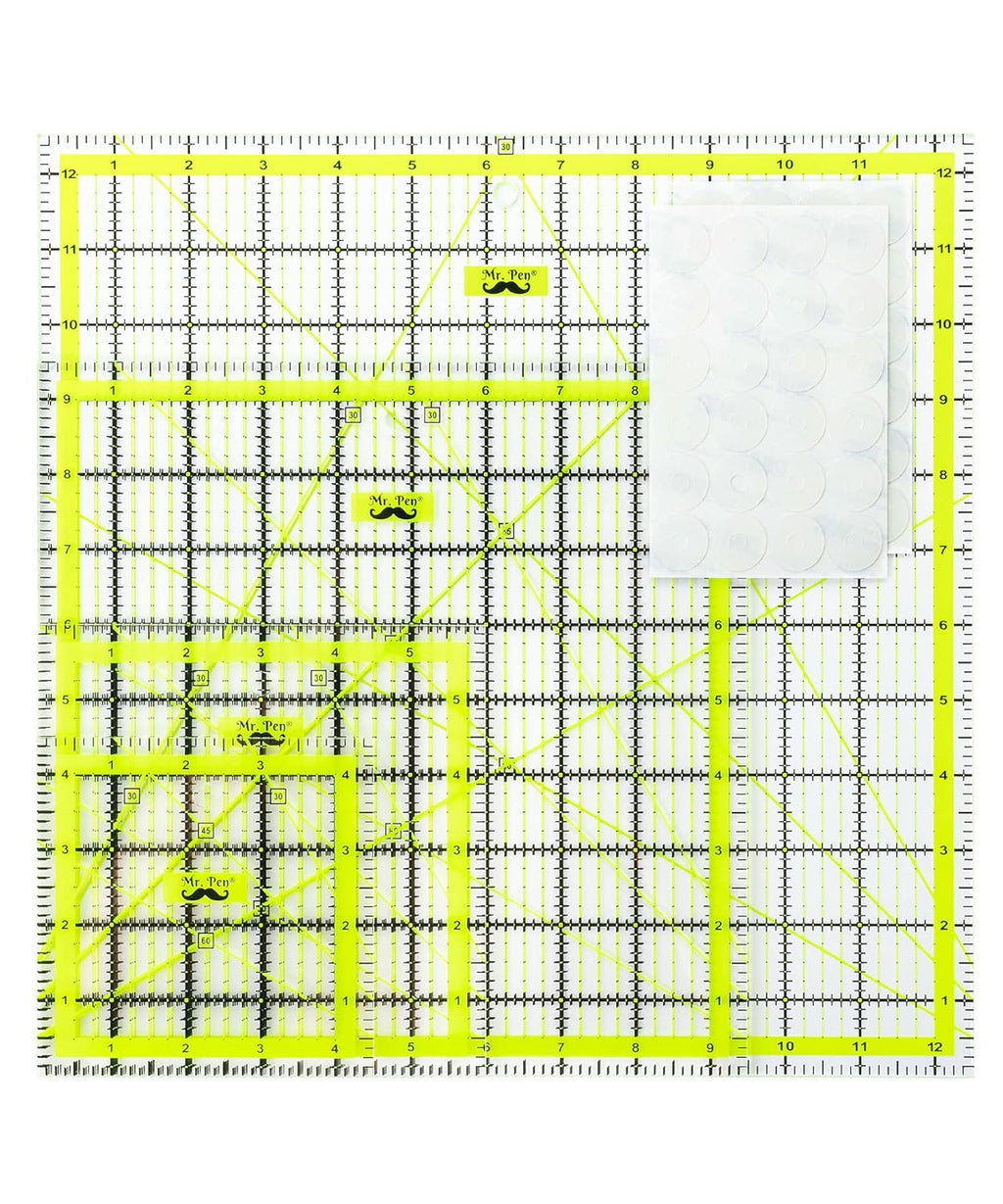 Quiltin Rule Set Pcs Size (4.5inchX4.5inch)-(6inchX6)-(9.5inchX9.5inch)-(12.5inchX12.5inch) Quiltin Squares Quil Ruler Ruler fo Quiltin an Sewing Clea Quiltin Ruler Quil Rulers Acryli Ruler