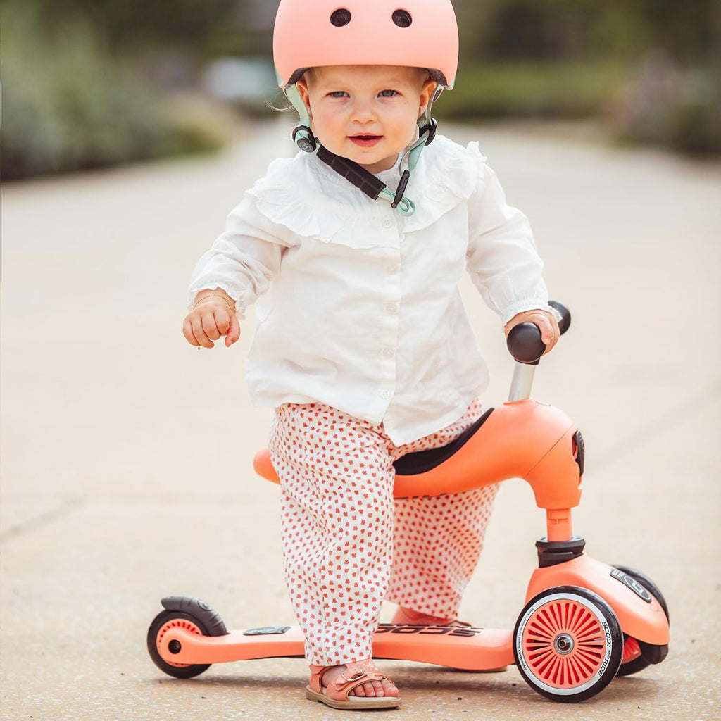 Scoot Ride 2-in-1 Ride-On Stand Kids Scooter, Ages 1 to 5, Highwaykick 1, Peach