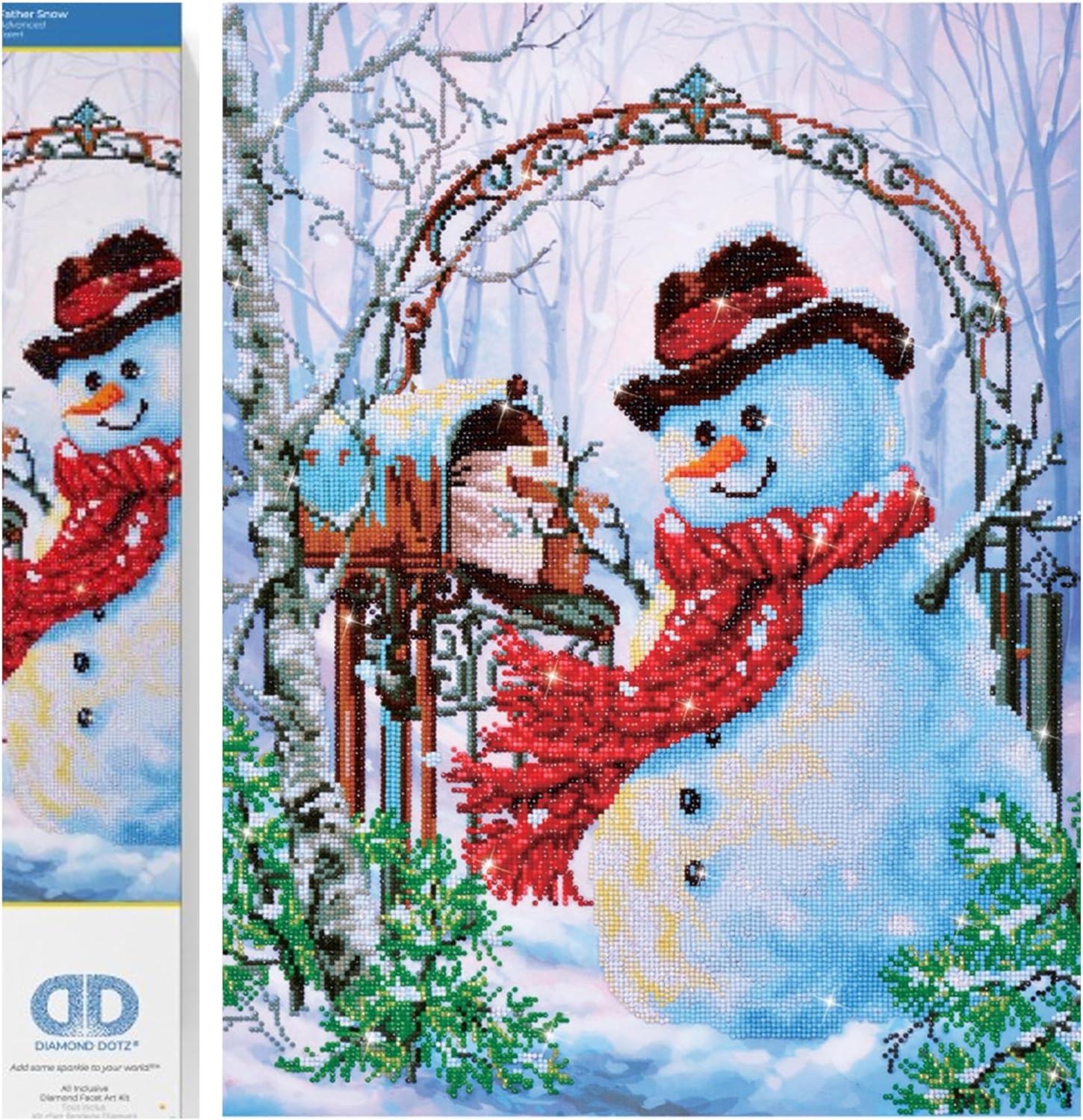 DIAMON DOT Fathe Sno Snowma Diamon Paintin Kit fo Adult Diamon Ar Kit Relaxin Creativ Craf Ki wit Dot Gem 24inchx20inch