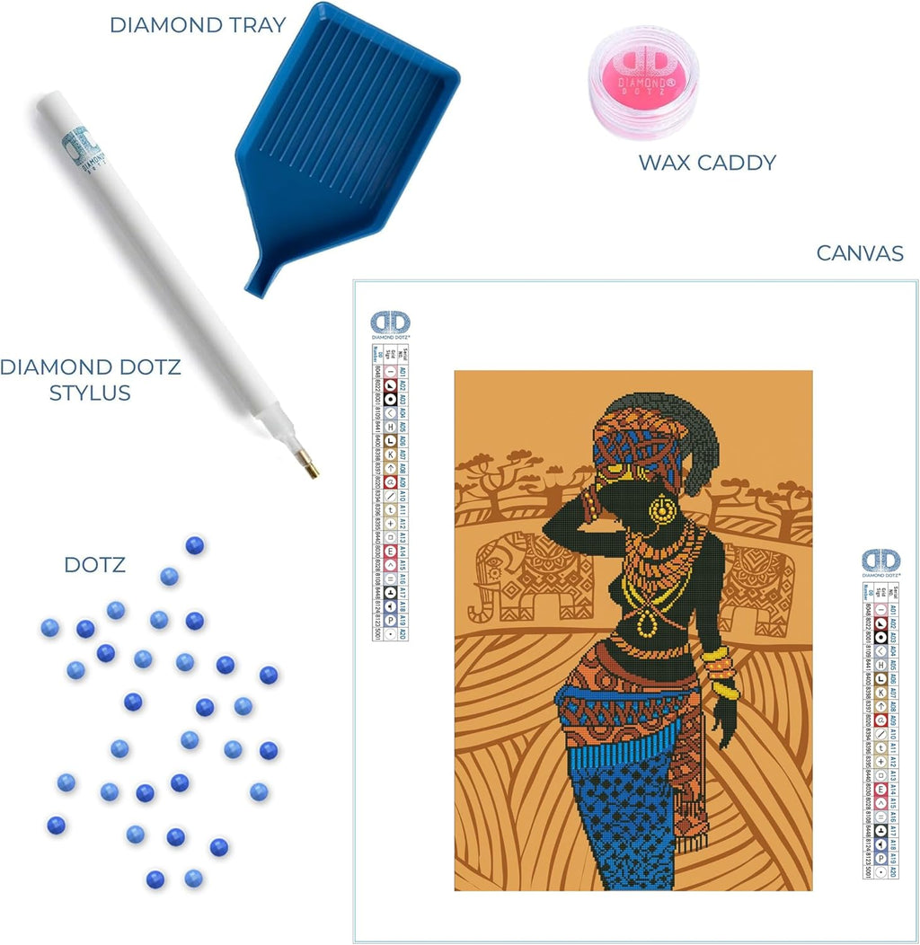 DIAMON DOT Africa Princes Portrai Diamon Paintin Kit fo Adult Diamon Ar Kit Relaxin Creativ Craf Ki wit Dot Gem 30inchx20.5inch