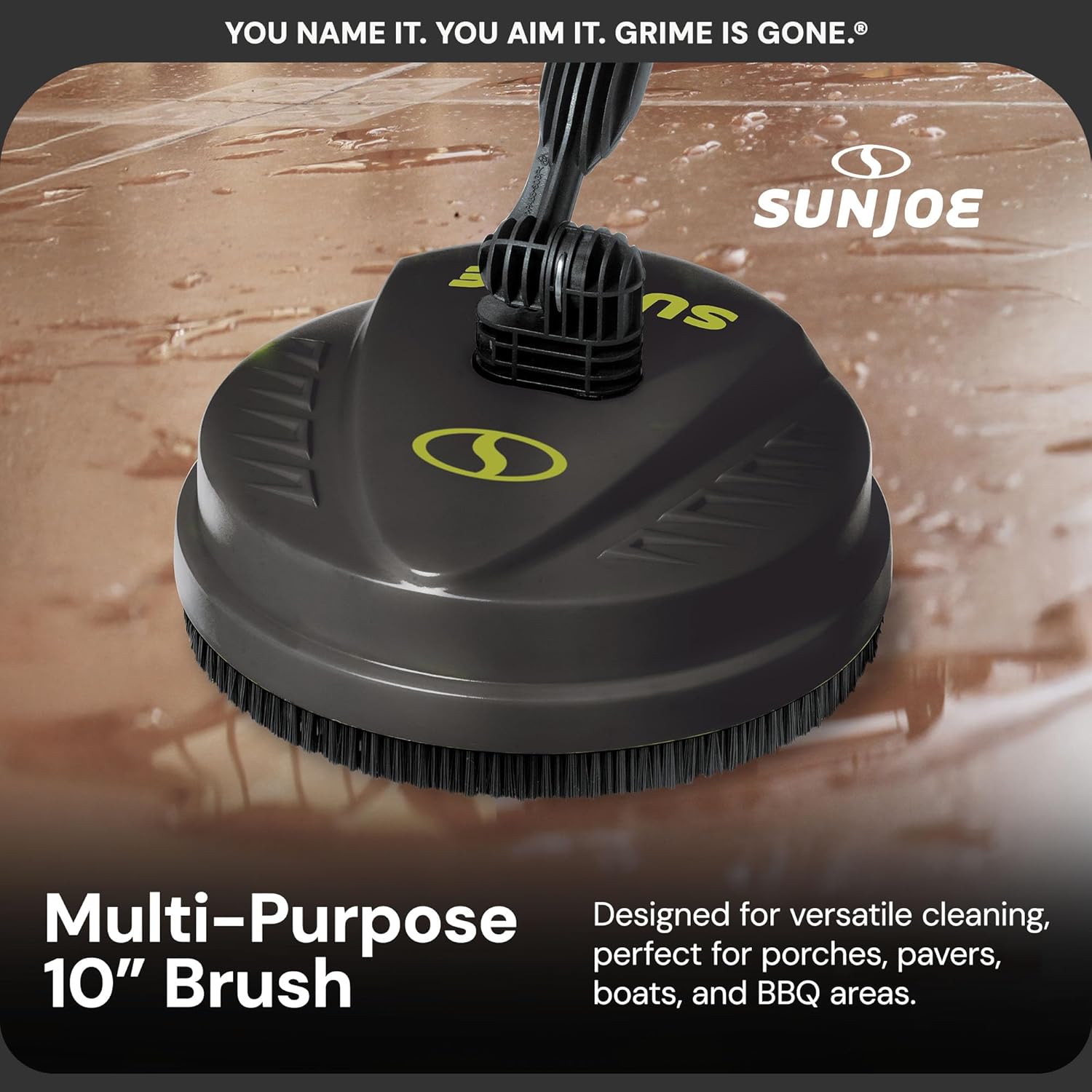 Su Jo 10-Inc Multi-Surfac Pressur Washe Cleane Attachmen wit Dua 360 Rotatin Spra Nozzle Deck Patio Drivewa Garag Cleanin fo SP Serie Pressur Washers SPX-PCA10
