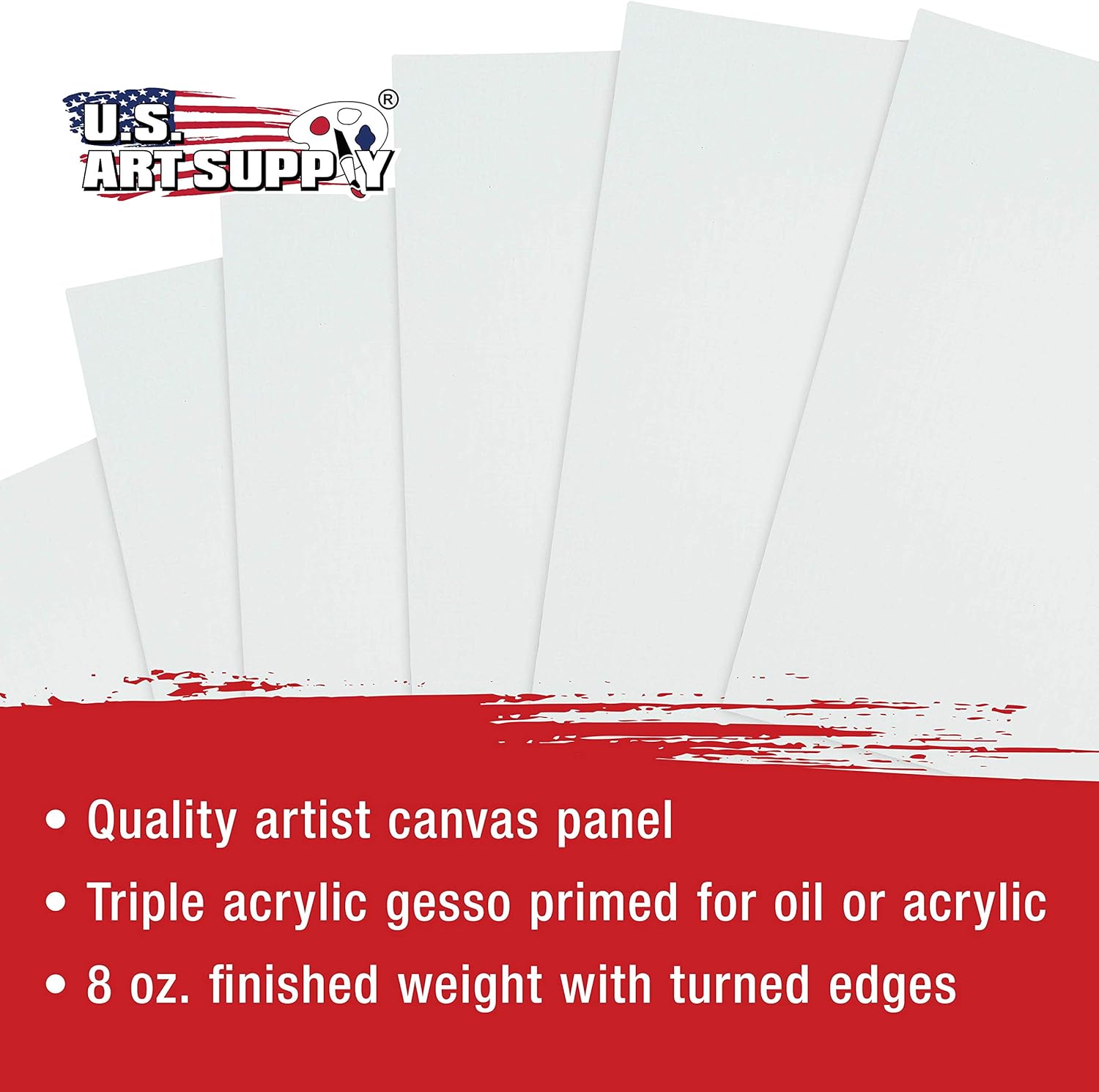 U.S Ar Suppl Squar Variet Assortmen Professiona Artis Qualit Aci Fre Canva Panel 12-Tota Panel (2-EA 12x12 10x10 8x8 6x6 5x5 4x4)