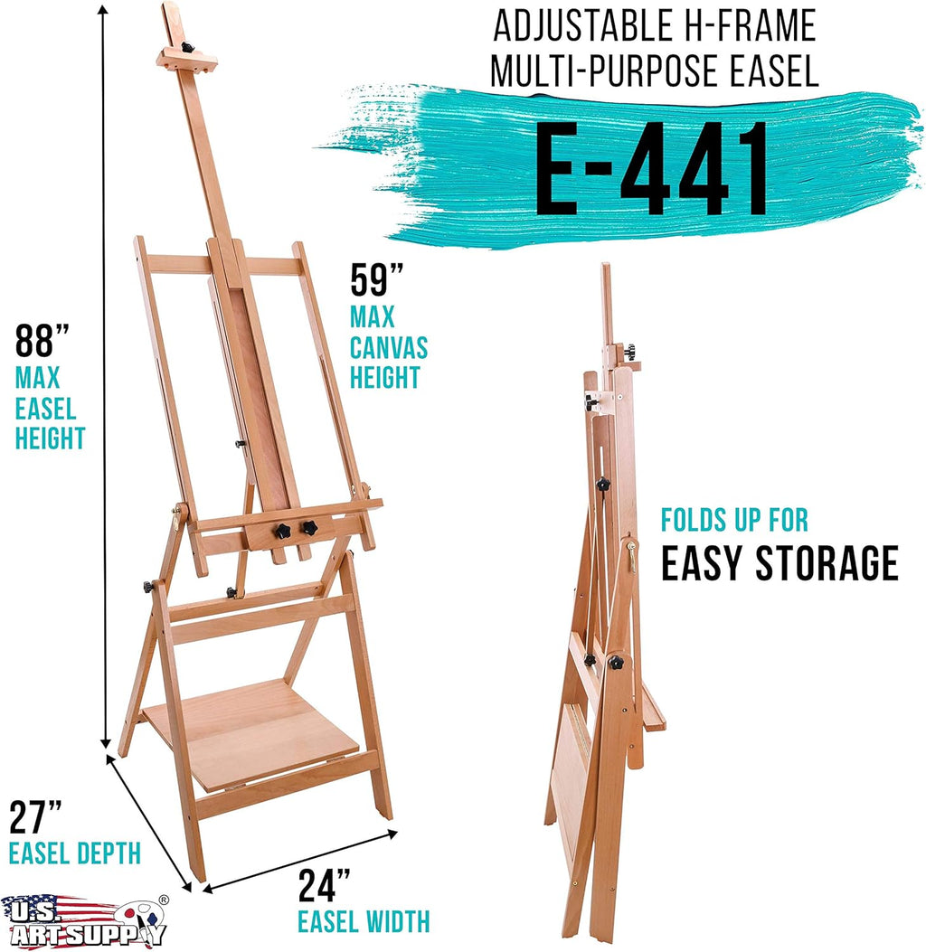 U.S Ar Suppl Larg Adjustabl H-Fram Multi-Purpos Studi Artis Ease 88inc High Hold 59inc Canva Sturd Woode Floo Paintin Holder Displa Stand Designe a Paintin Ease fo Adults