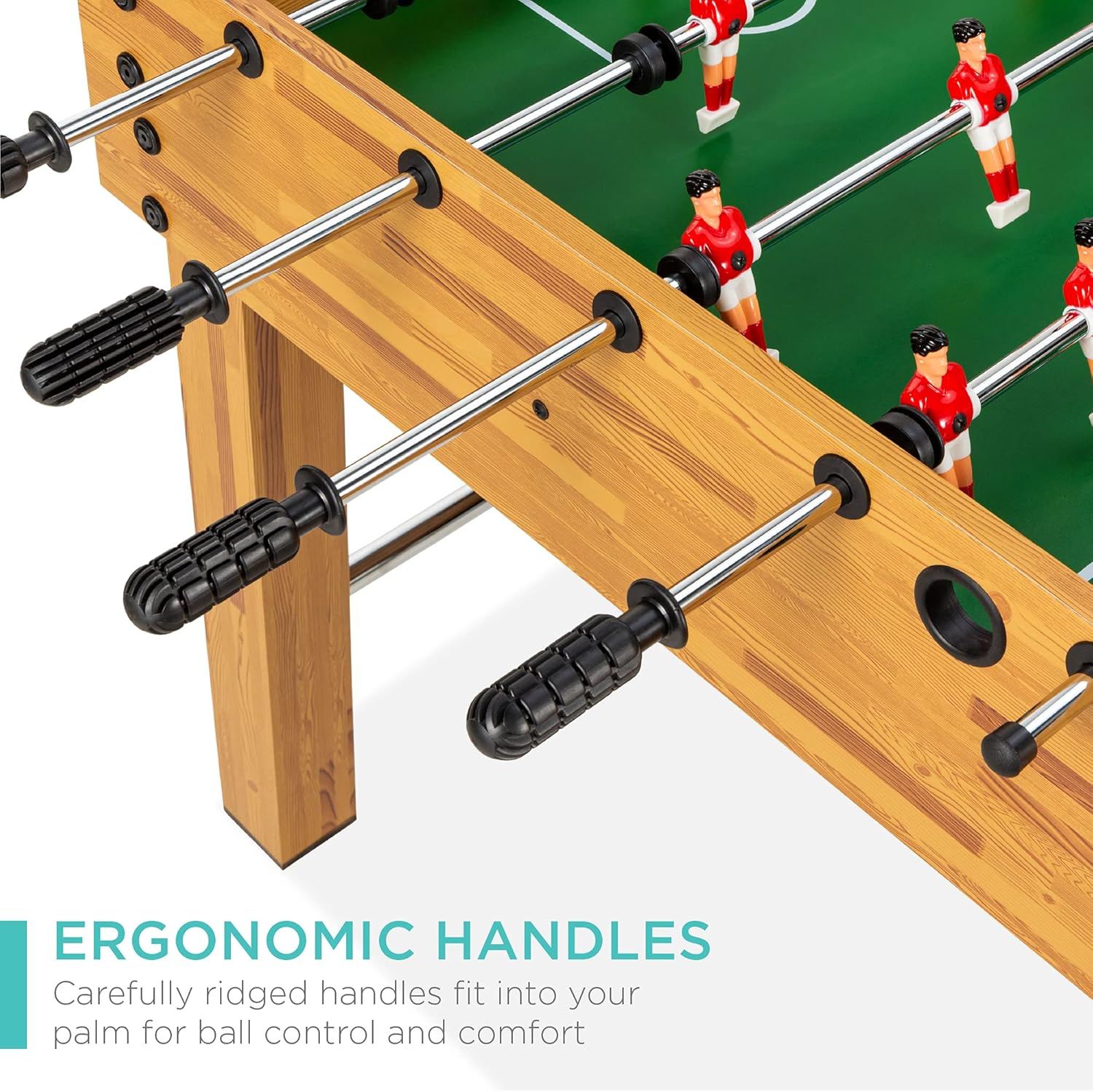 Best Choice Products 48in Competition Sized Foosball Table, Arcade Soccer Table for Home, Game Room, w/ 2 Balls, 2 Cup Holders