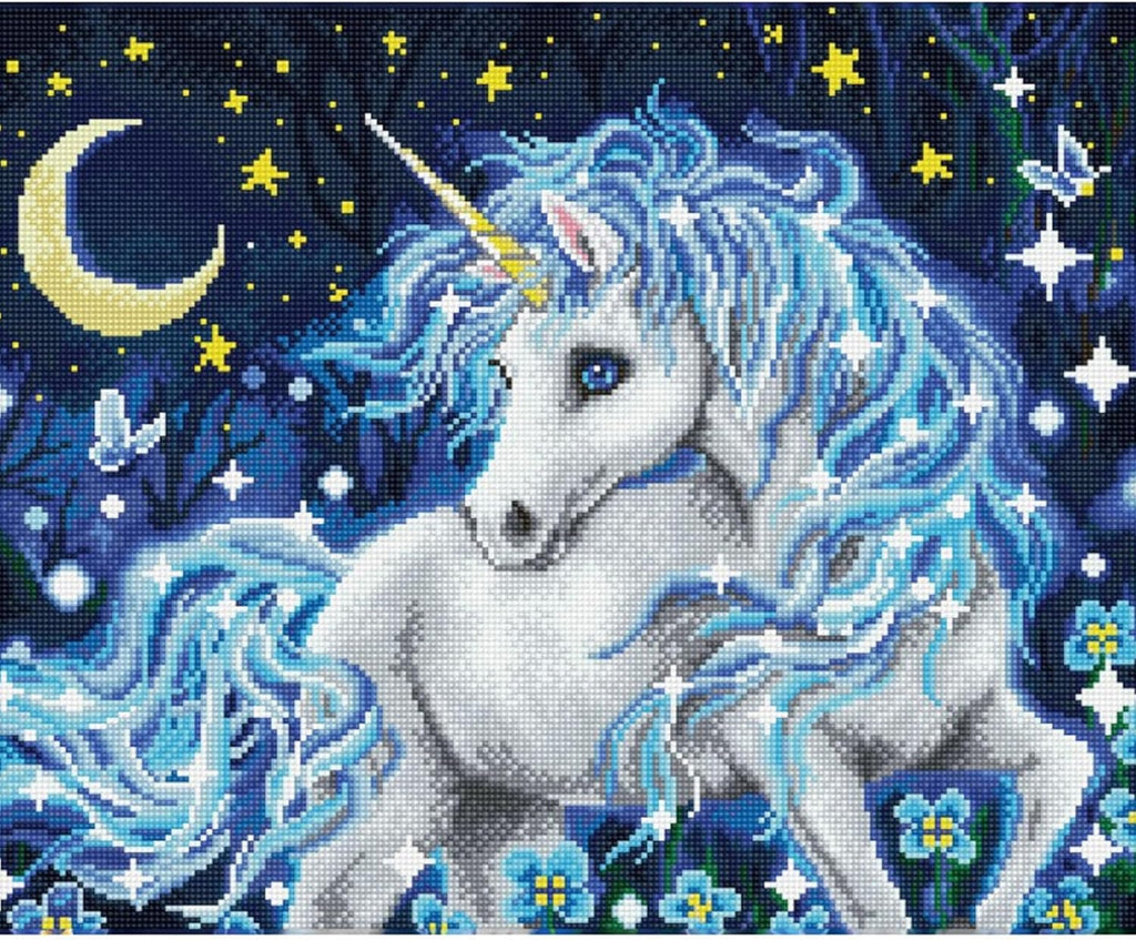DIAMON DOT Moonligh Unicor Diamon Paintin Kit fo Adult Diamon Ar Kit Relaxin Creativ Craf Ki wit Dot Gem 20.5inchx16.5inch
