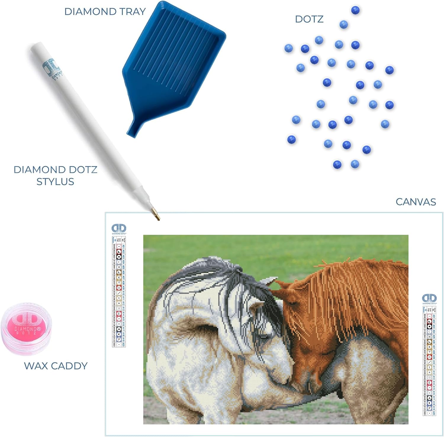 DIAMON DOT Courtshi Hors Diamon Paintin Kit fo Adult Diamon Ar Kit Relaxin Creativ Craf Ki wit Dot Gem 17.7inchx24.4inch