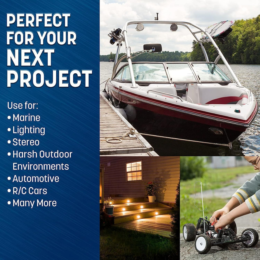 GS Power 100 Ft Duplex Marine Wire, 18 Gauge Wire, Oxygen-Free Tinned Copper 18 AWG Electrical Boat Wiring, Sheathed Copper Marine Grade Electrical Cable for Boat Automotive RV Camper Trailer