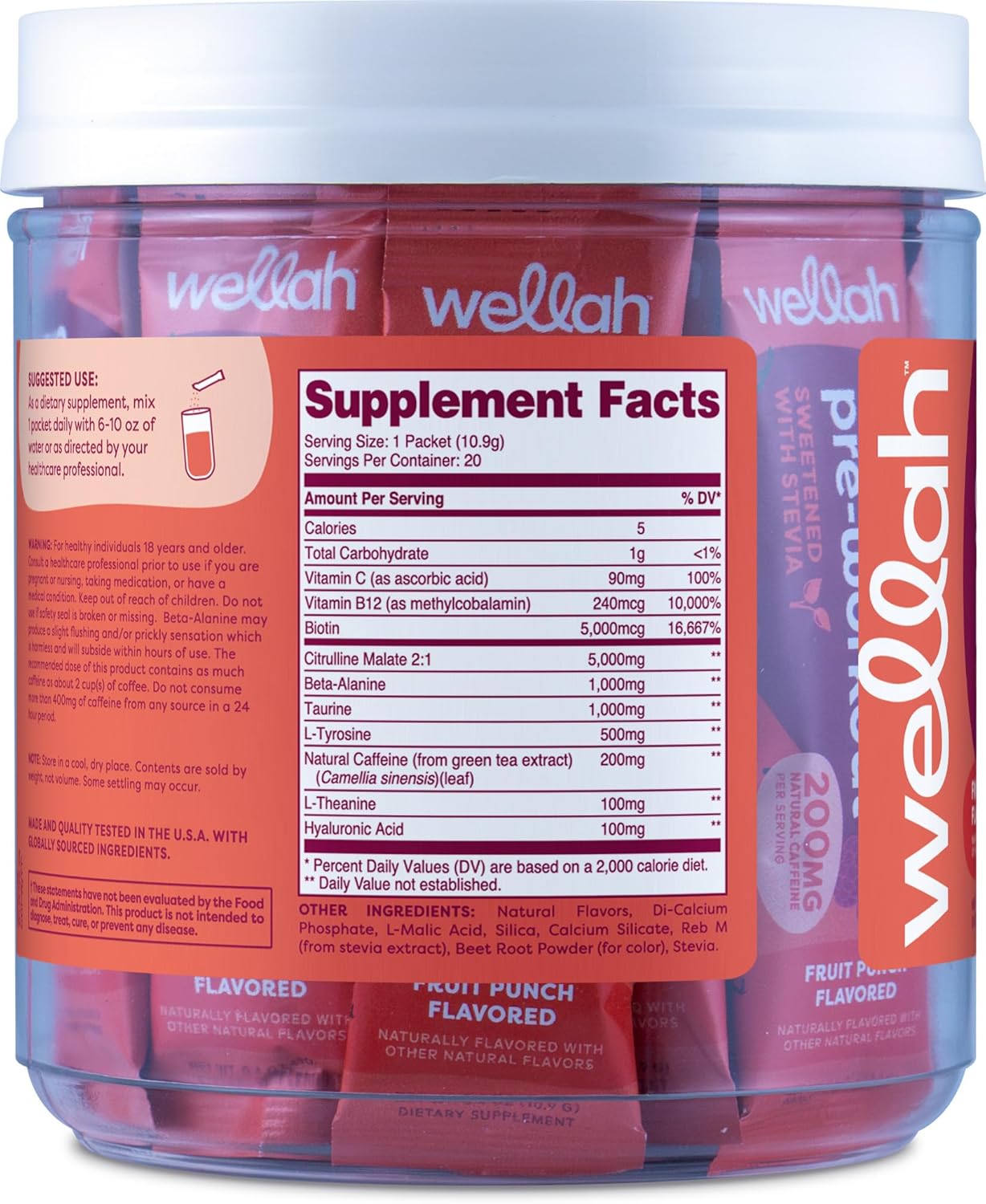 Wella Get-Goin Frui Punc Flavore Pre-Workou Stickpack (2 Servings)