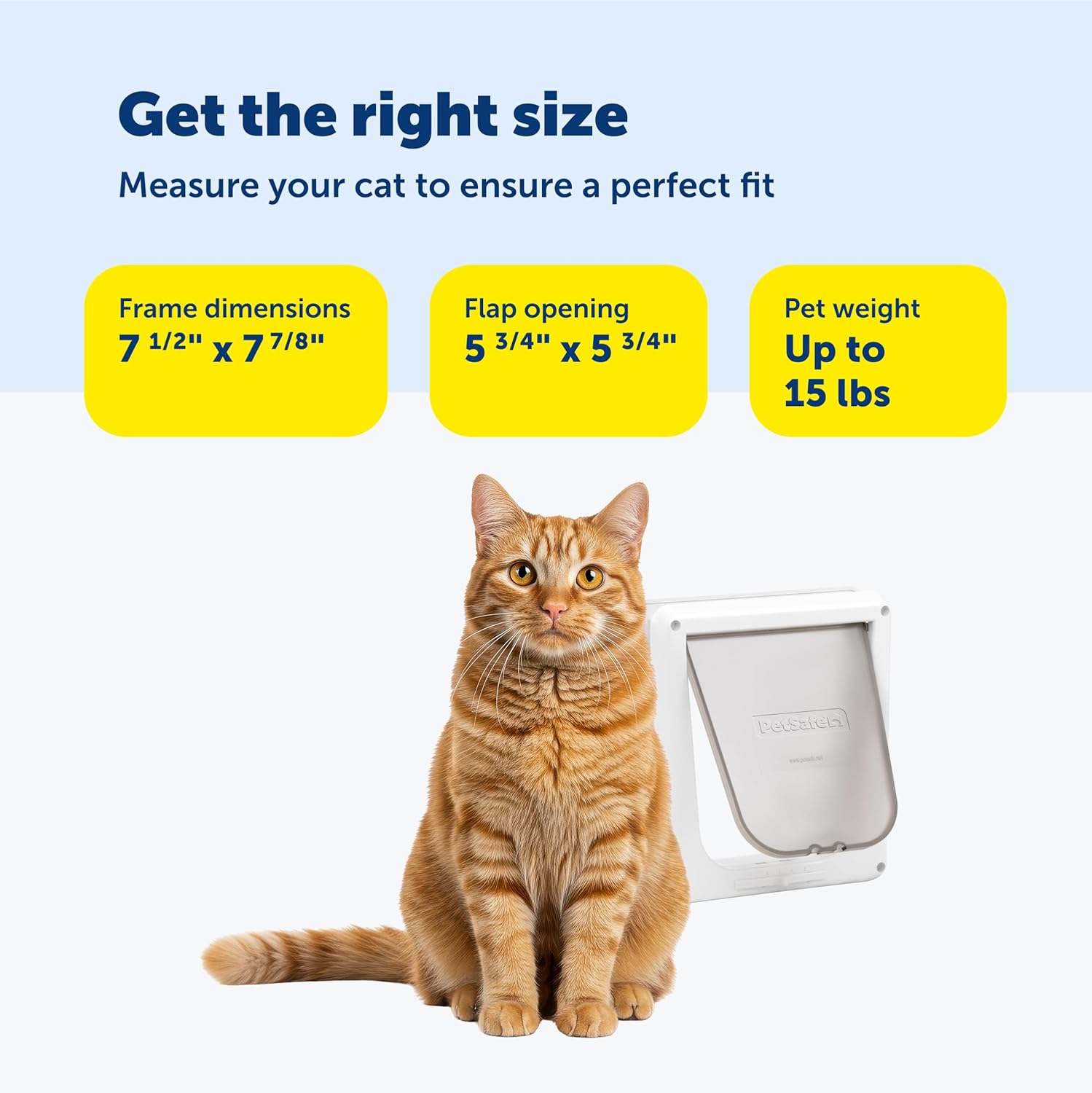 PetSafe 4-Way Interior Locking Cat Door - Allows Convenient Movement Between Rooms Minimizes Scratching - Tinted Durable Plastic Privacy Door for Feeder Litter Box