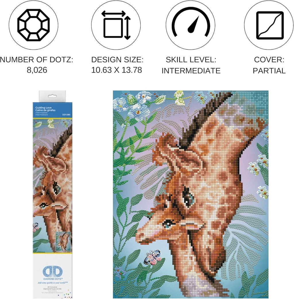DIAMON DOT Guidin Lov Giraff Diamon Paintin Kit fo Adult Diamon Ar Kit Relaxin Creativ Craf Ki wit Dot Gem Giraff 10.6inchx13.8inch