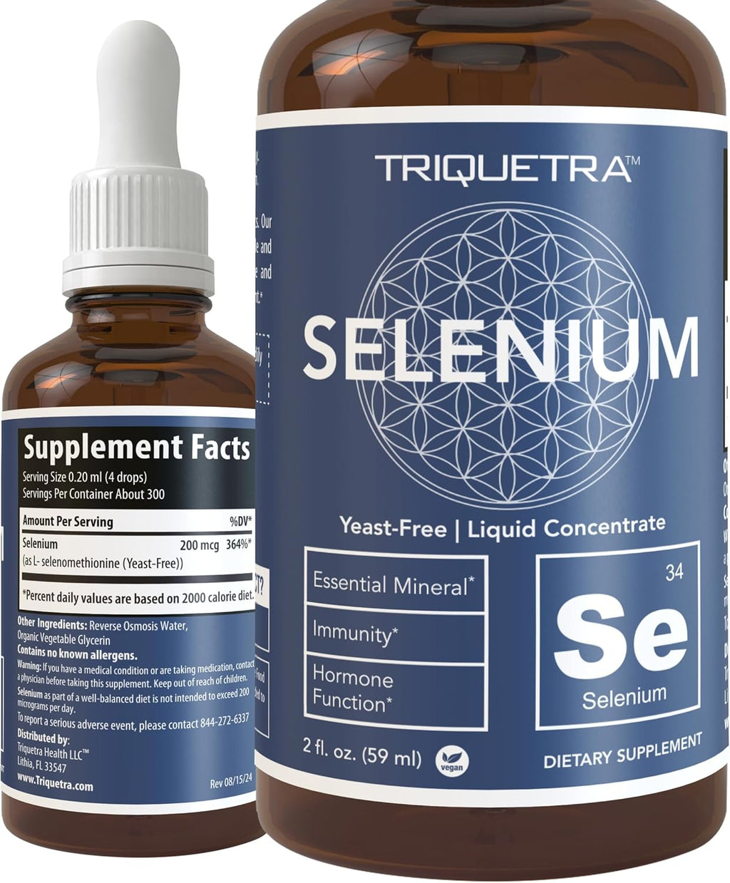 Seleniu 20 mcg Selenomethionin Form 30 Serving Vegan Glas Bottle Yeas Fre Sublingua Liqui Concentrat Antioxidant Support Immunity Thyroi Healt ( oz.)