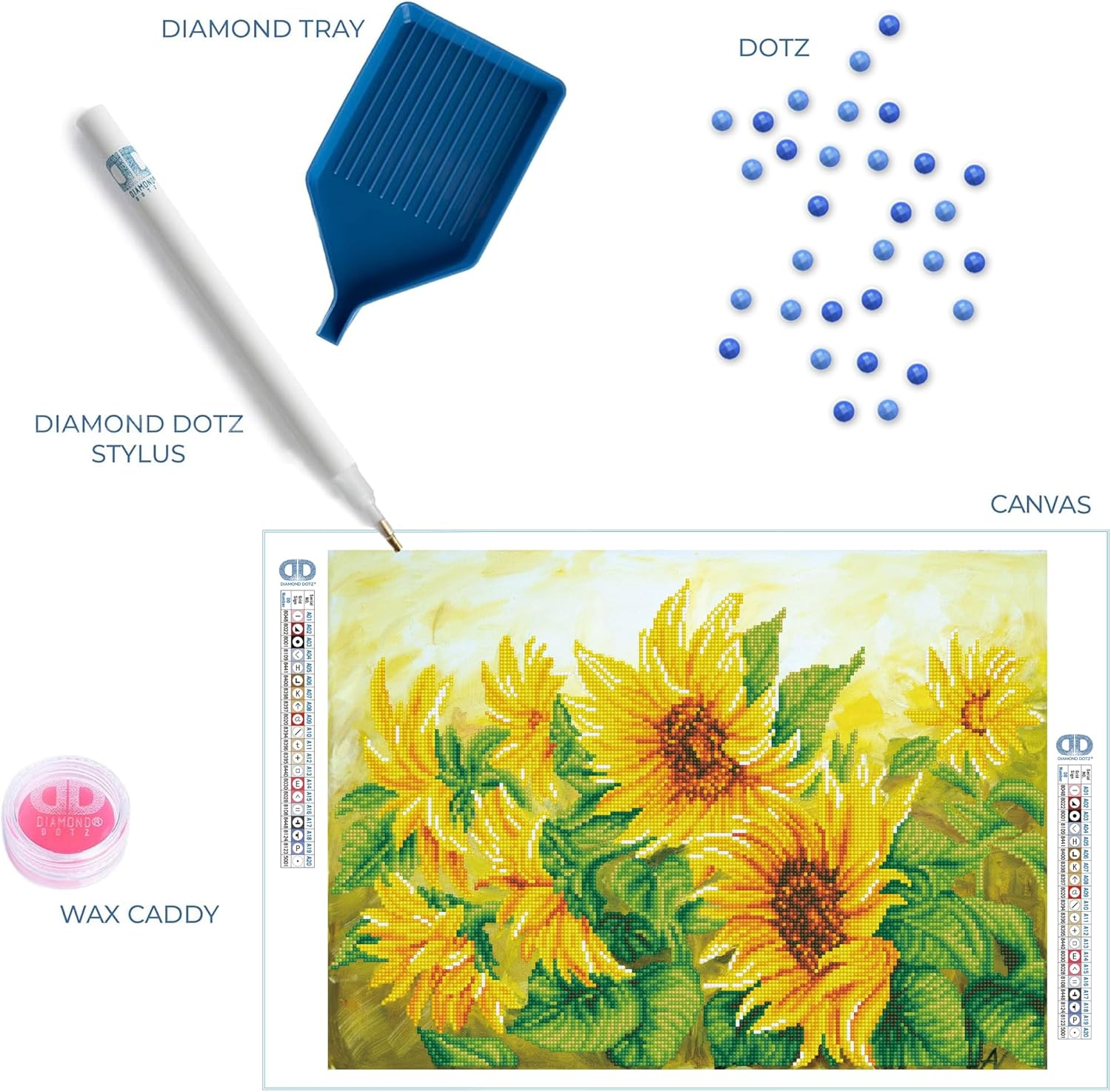 DIAMON DOT Haz Daz Sunflower Diamon Paintin Kit fo Adult Diamon Ar Kit Relaxin Creativ Craf Ki wit Dot Gem 16.1x22.4